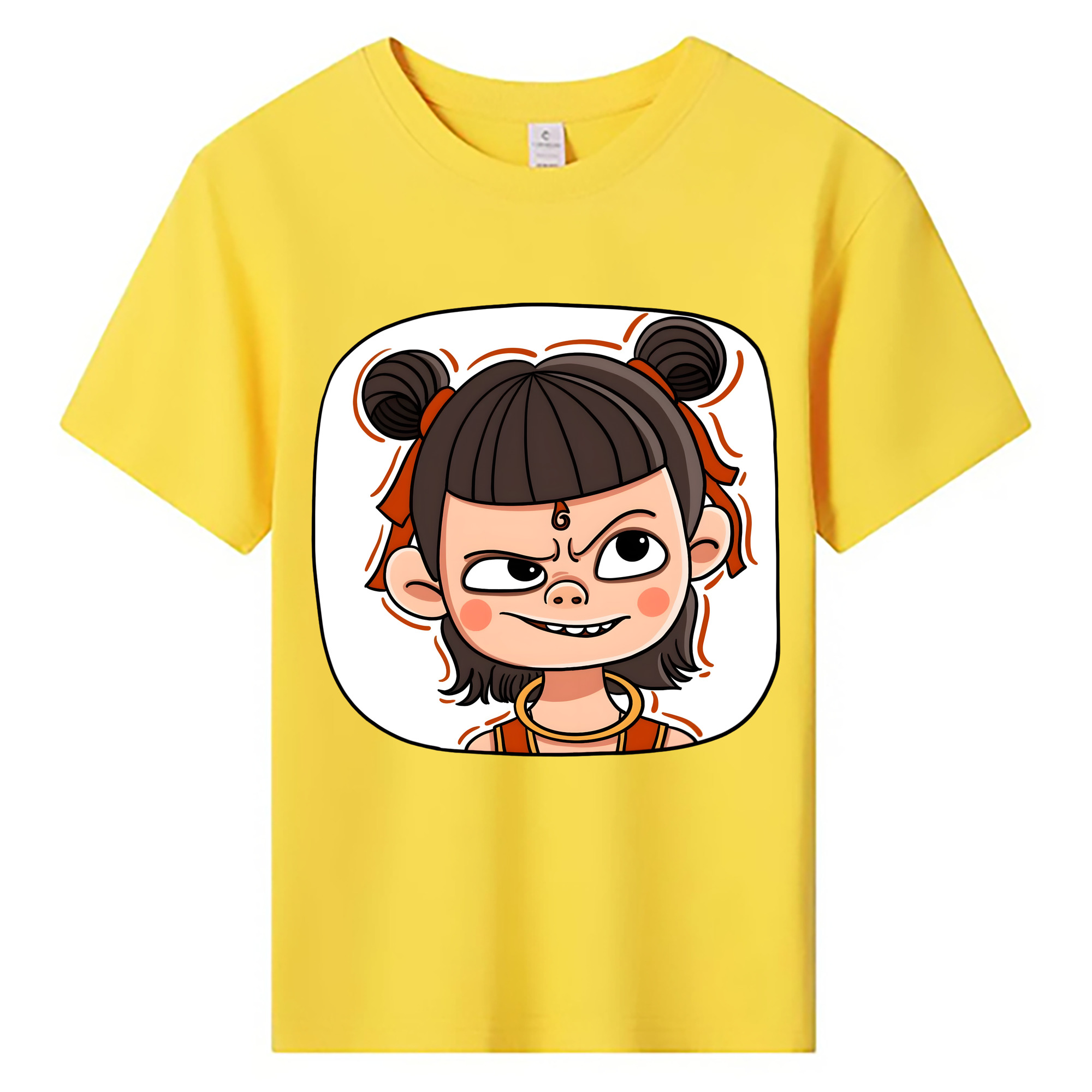 （画像用） Ne Zha 2 ナタ 魔童の大暴れ 綿100％キッズTシャツ（フロントプリント）