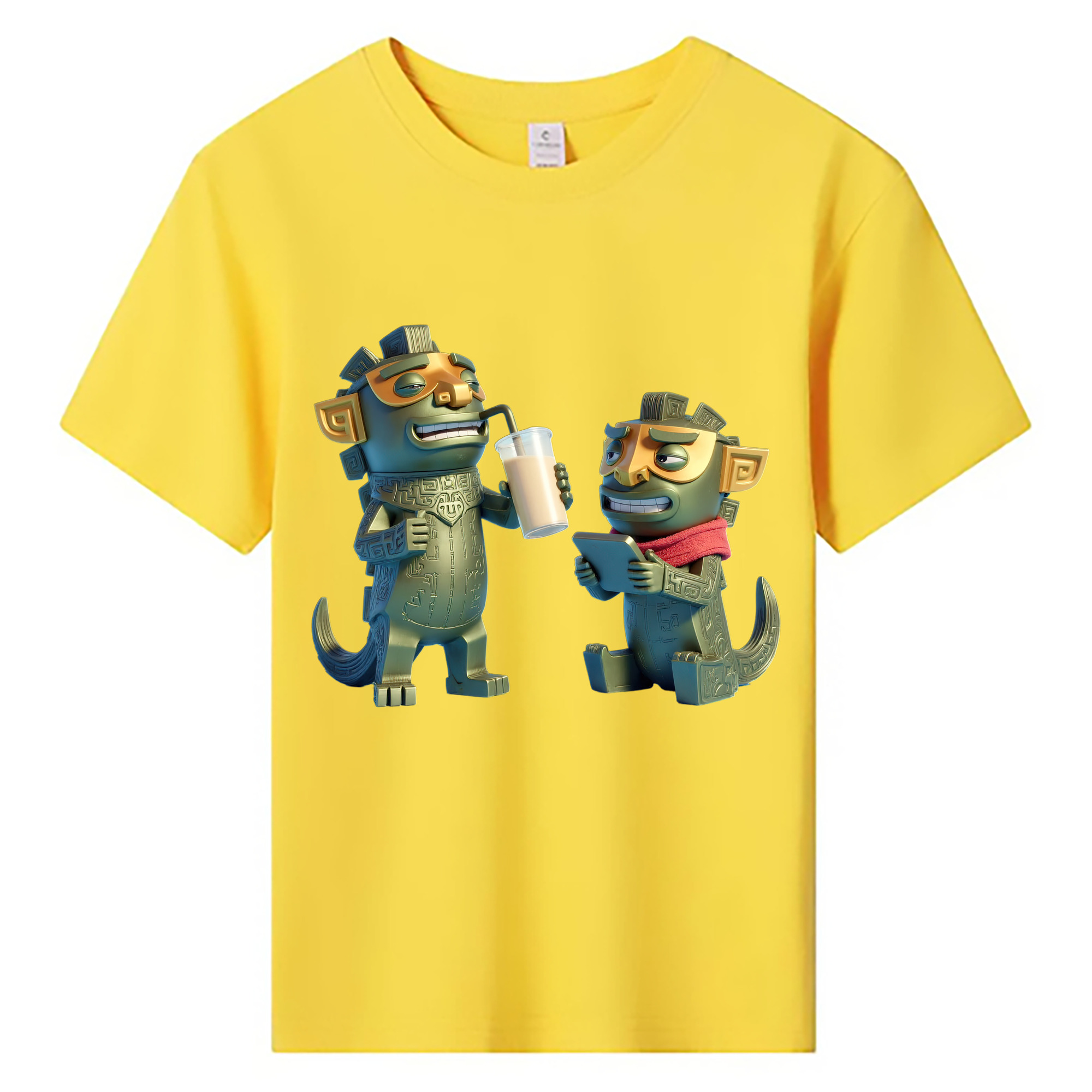 （画像用） Ne Zha 2 ナタ 魔童の大暴れ 綿100％キッズTシャツ（フロントプリント）