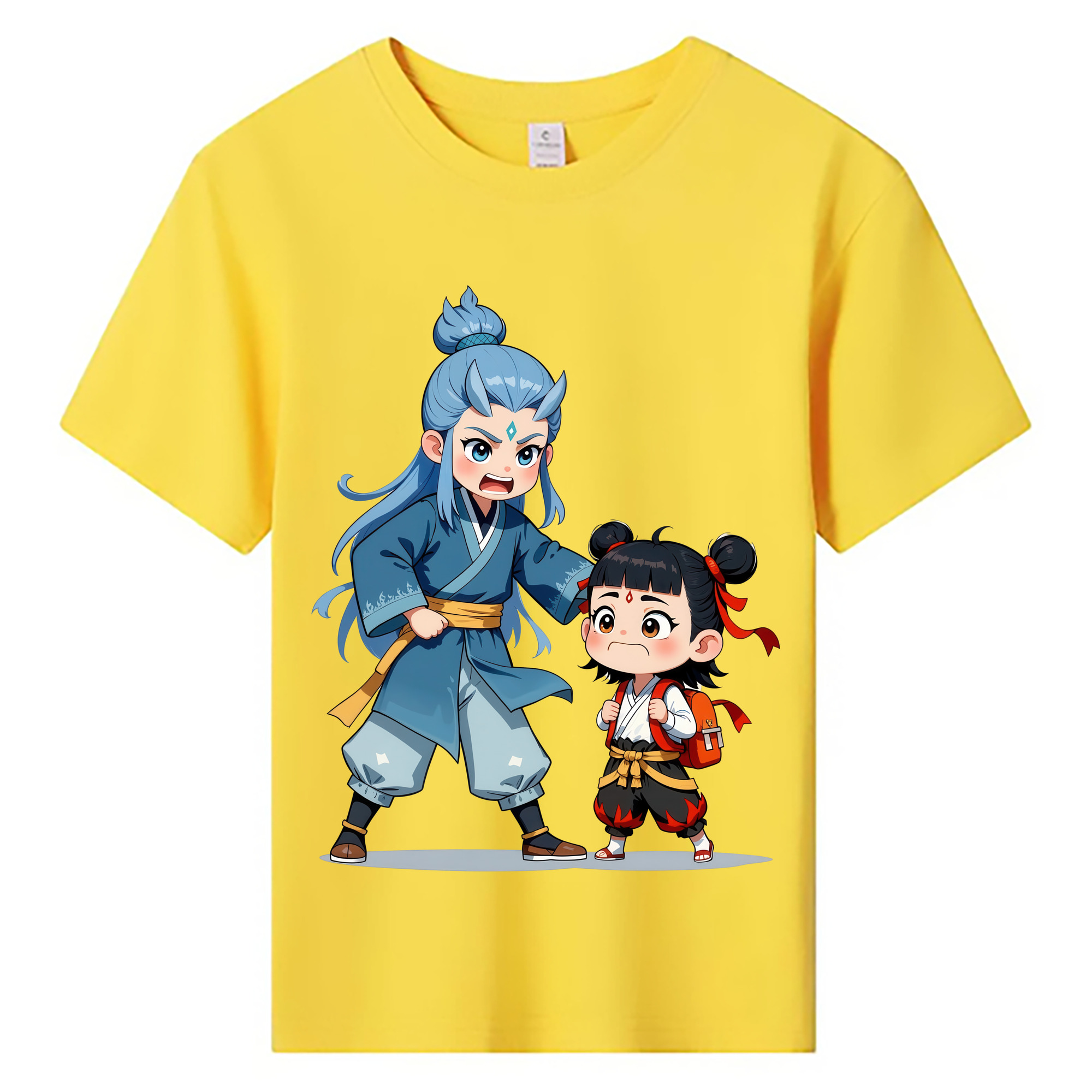 （画像用） Ne Zha 2 ナタ 魔童の大暴れ 綿100％キッズTシャツ（フロントプリント）