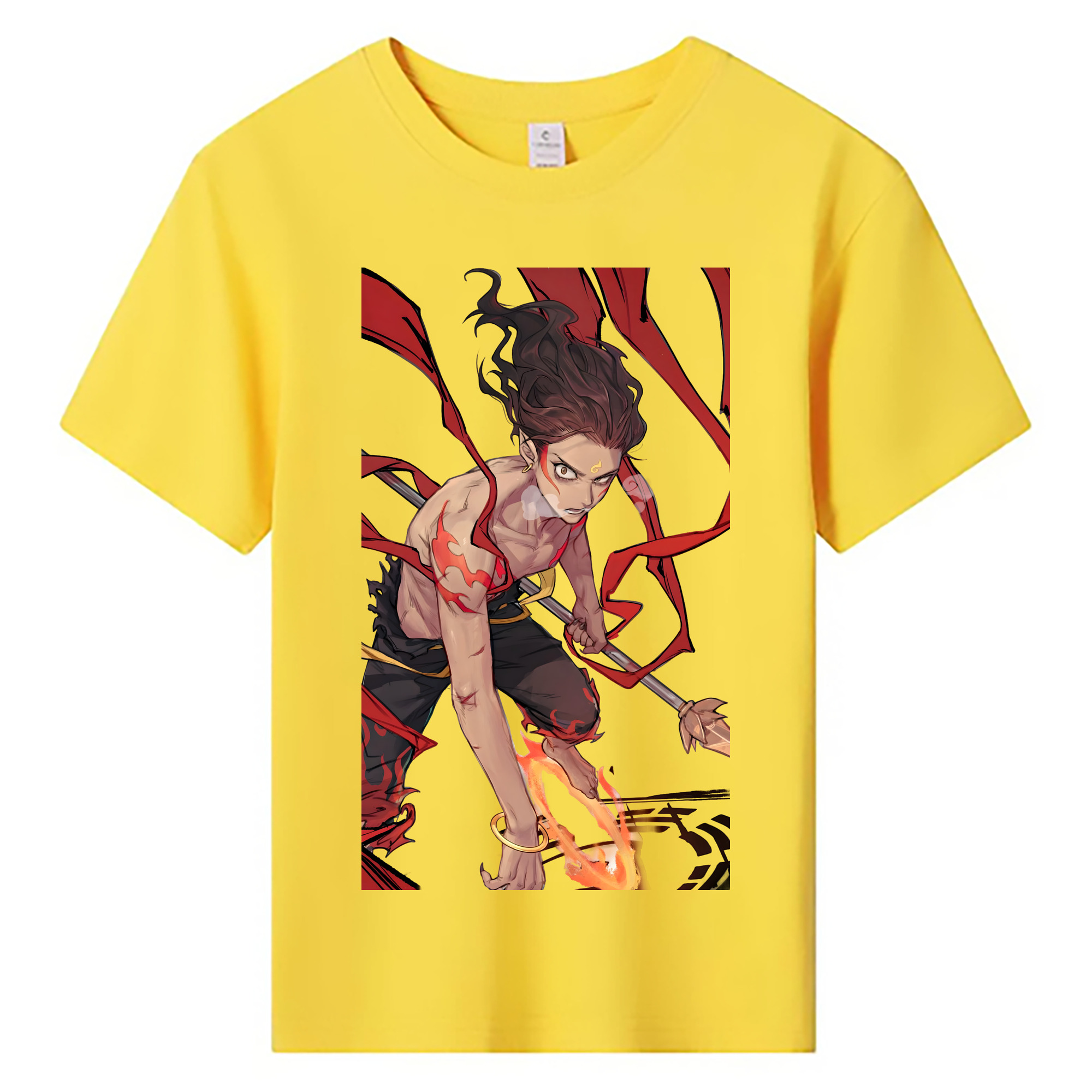 （画像用） Ne Zha 2 ナタ 魔童の大暴れ 綿100％キッズTシャツ（フロントプリント）