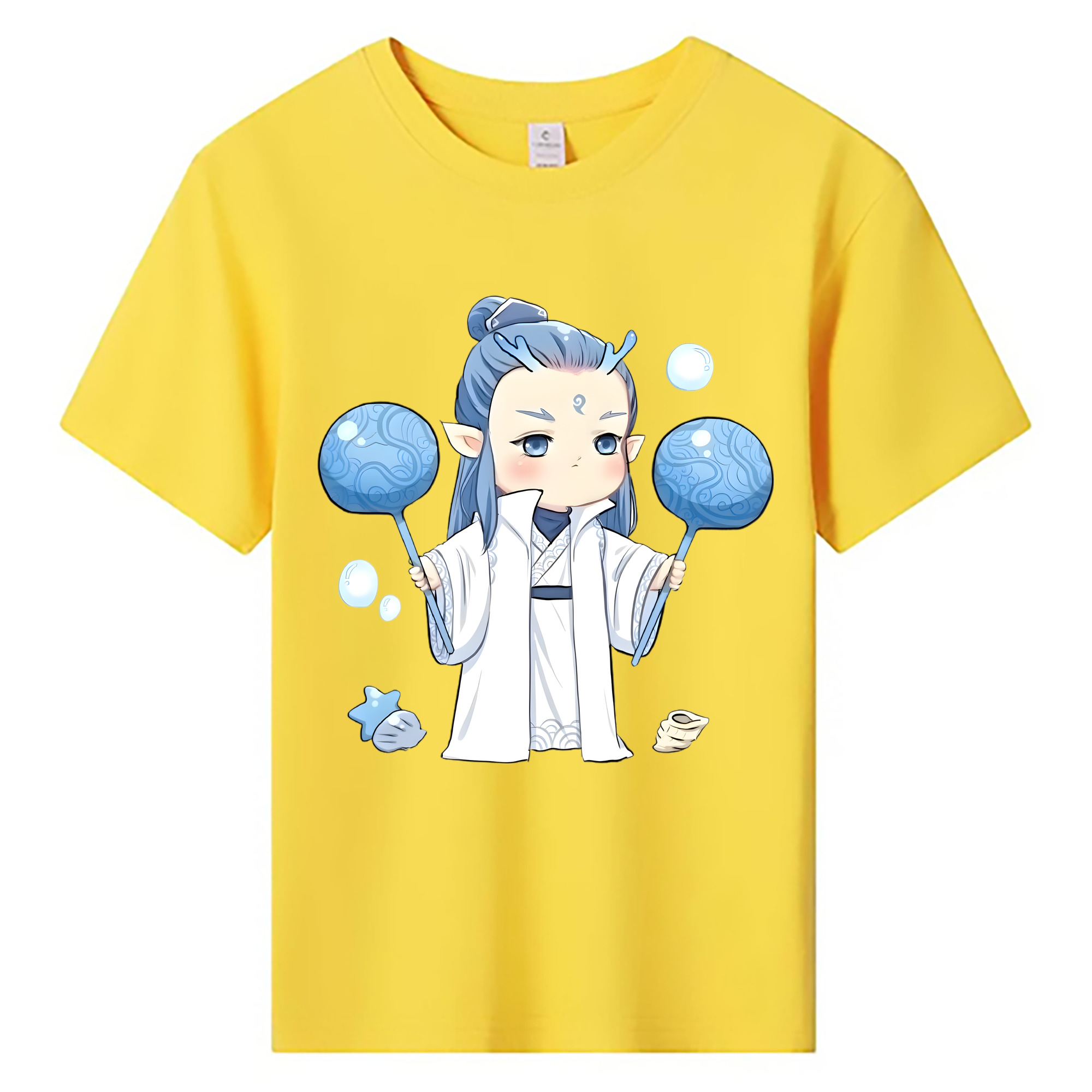 （画像用） Ne Zha 2 ナタ 魔童の大暴れ 綿100％キッズTシャツ（フロントプリント）