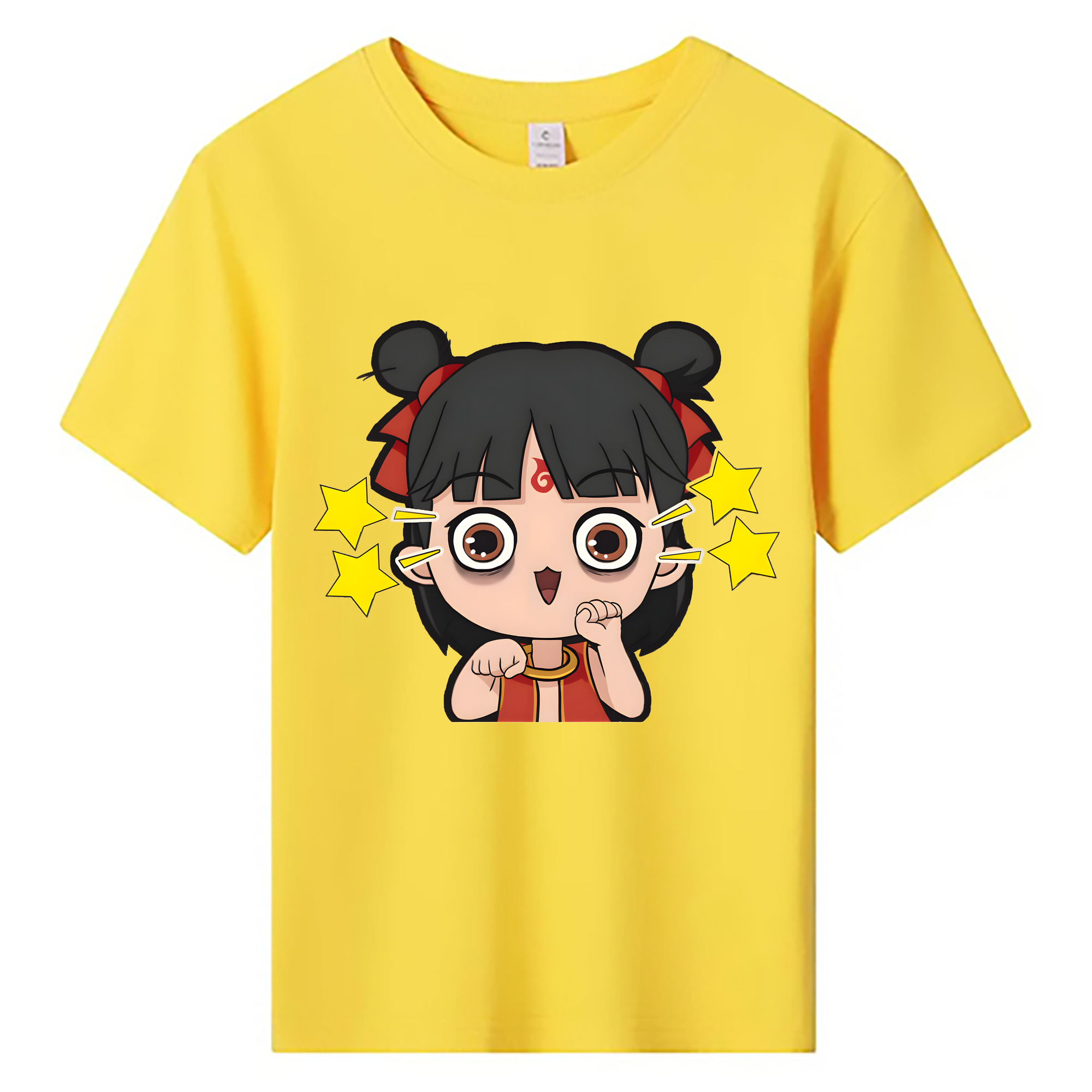 （画像用） Ne Zha 2 ナタ 魔童の大暴れ 綿100％キッズTシャツ（フロントプリント）