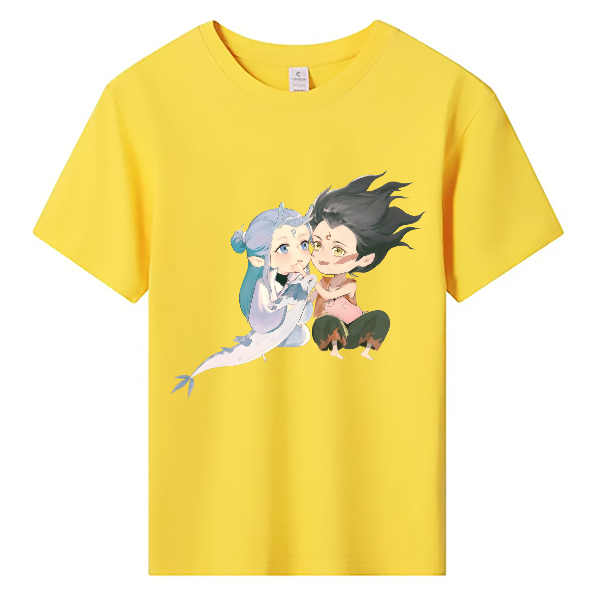 （画像用） Ne Zha 2 ナタ 魔童の大暴れ 綿100％キッズTシャツ（フロントプリント）
