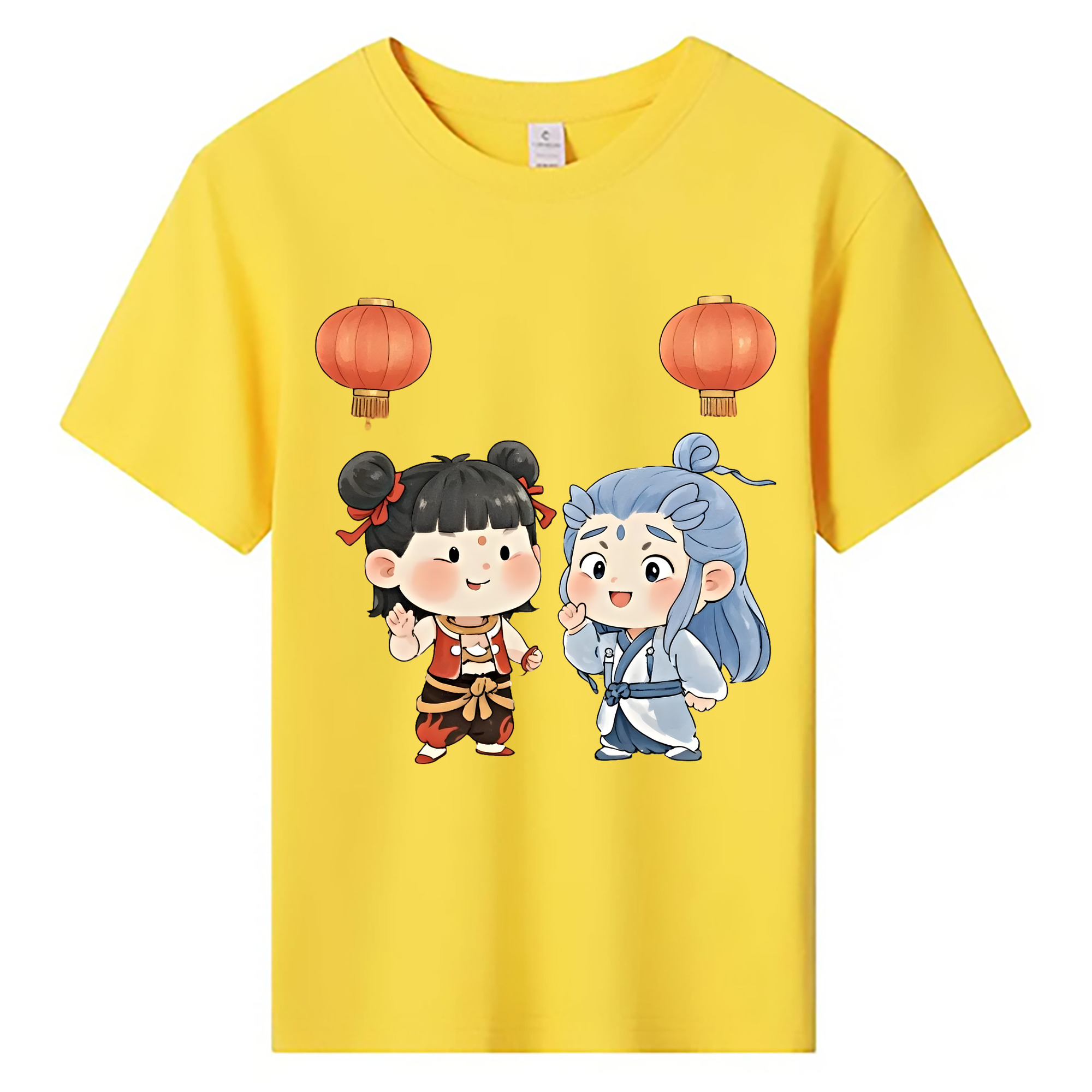 （画像用） Ne Zha 2 ナタ 魔童の大暴れ 綿100％キッズTシャツ（フロントプリント）