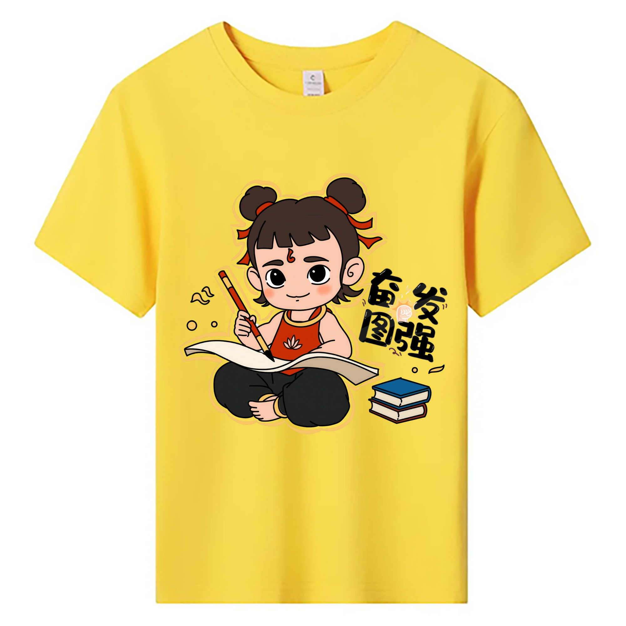 （画像用） Ne Zha 2 ナタ 魔童の大暴れ 綿100％キッズTシャツ（フロントプリント）