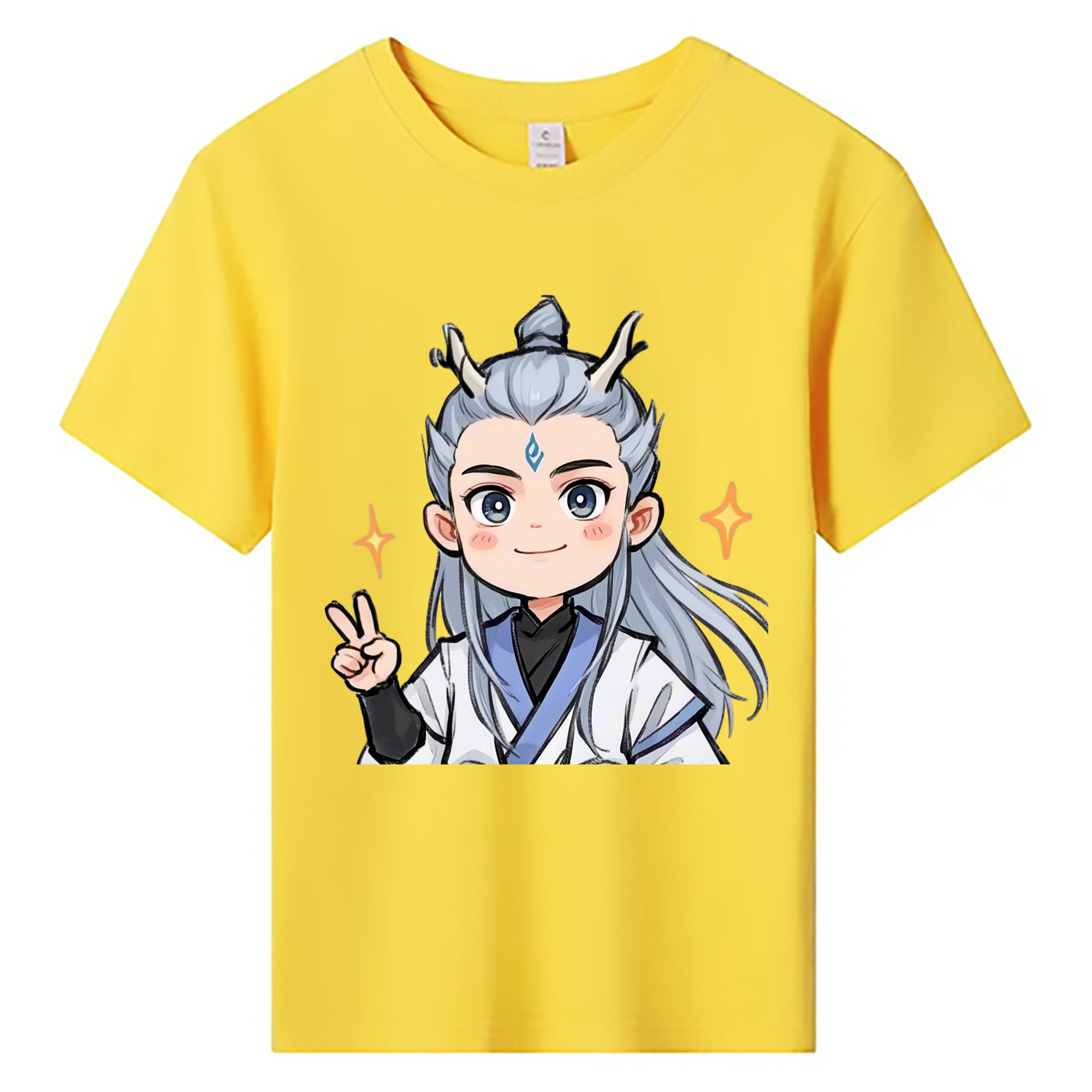 （画像用） Ne Zha 2 ナタ 魔童の大暴れ 綿100％キッズTシャツ（フロントプリント）