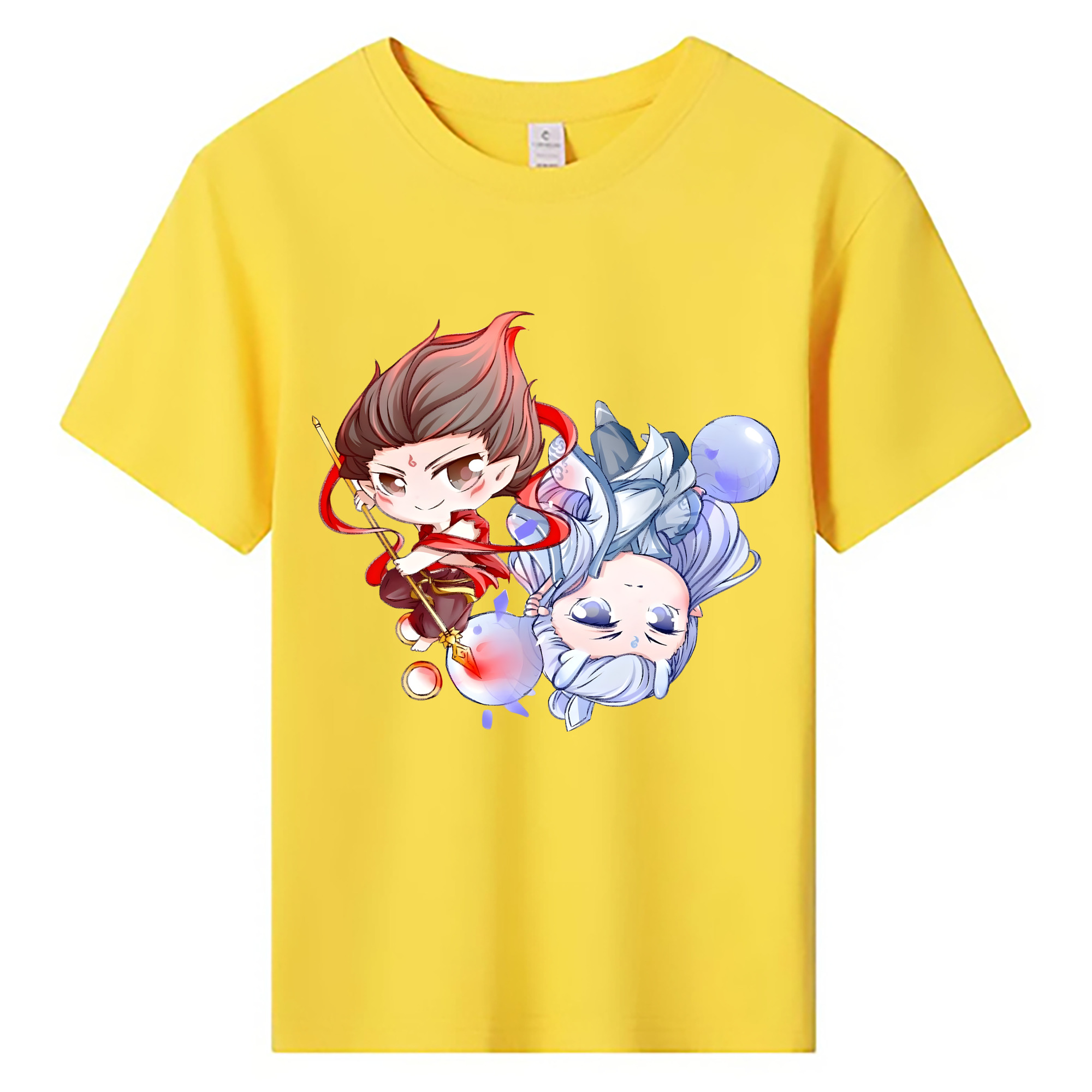 （画像用） Ne Zha 2 ナタ 魔童の大暴れ 綿100％キッズTシャツ（フロントプリント）