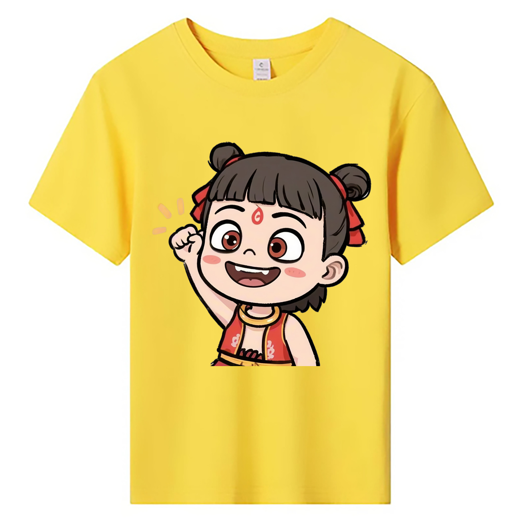 （画像用） Ne Zha 2 ナタ 魔童の大暴れ 綿100％キッズTシャツ（フロントプリント）
