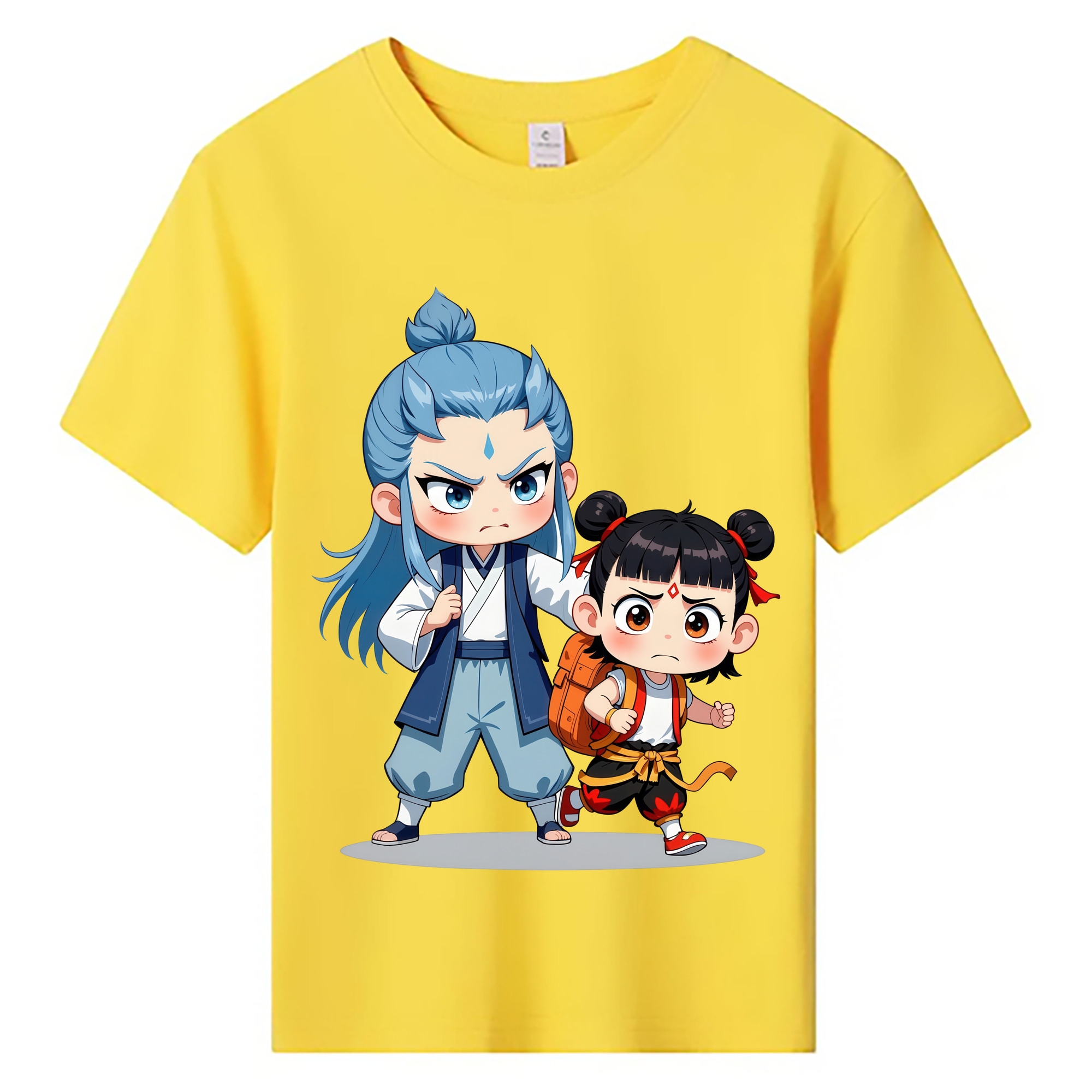 （画像用） Ne Zha 2 ナタ 魔童の大暴れ 綿100％キッズTシャツ（フロントプリント）