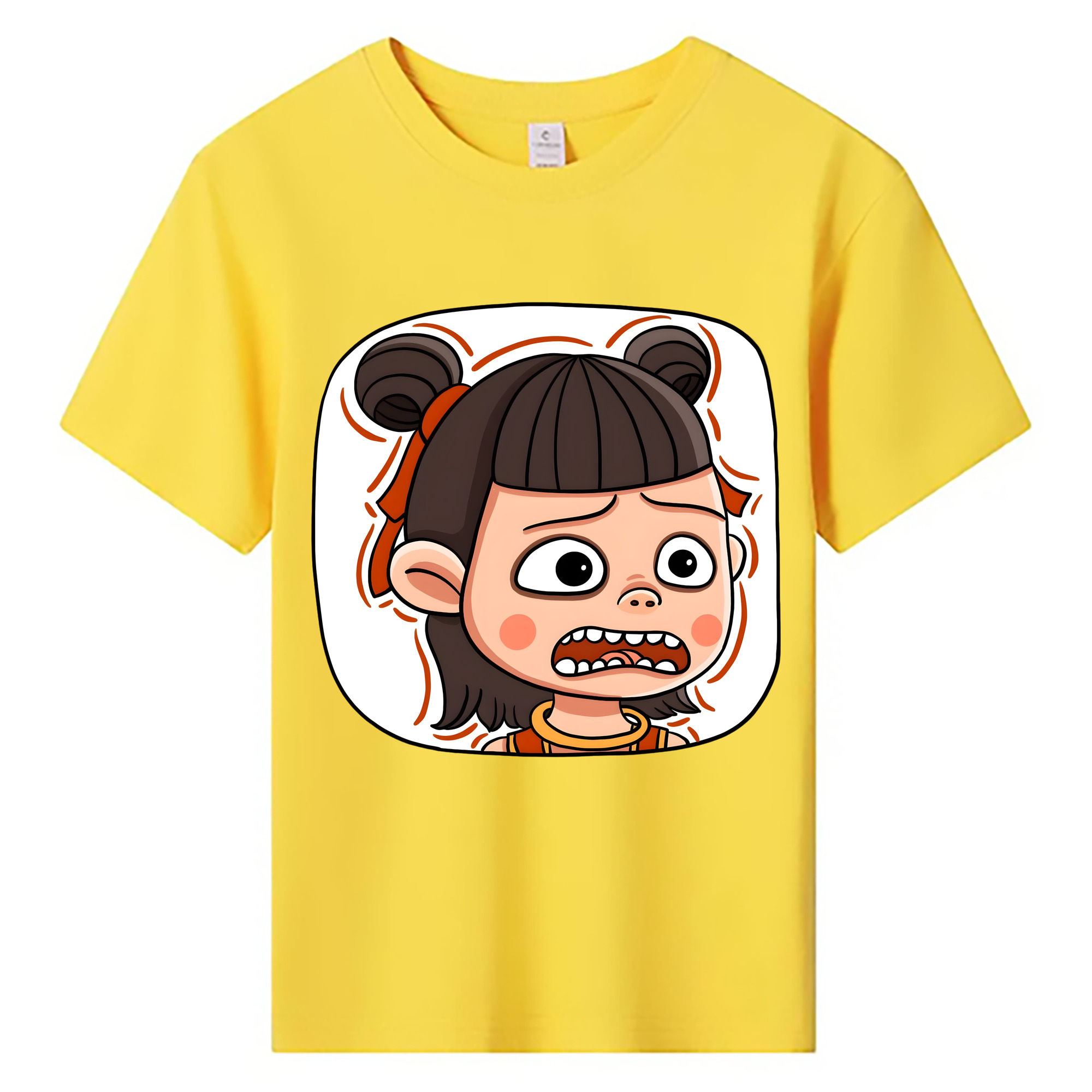 （画像用） Ne Zha 2 ナタ 魔童の大暴れ 綿100％キッズTシャツ（フロントプリント）