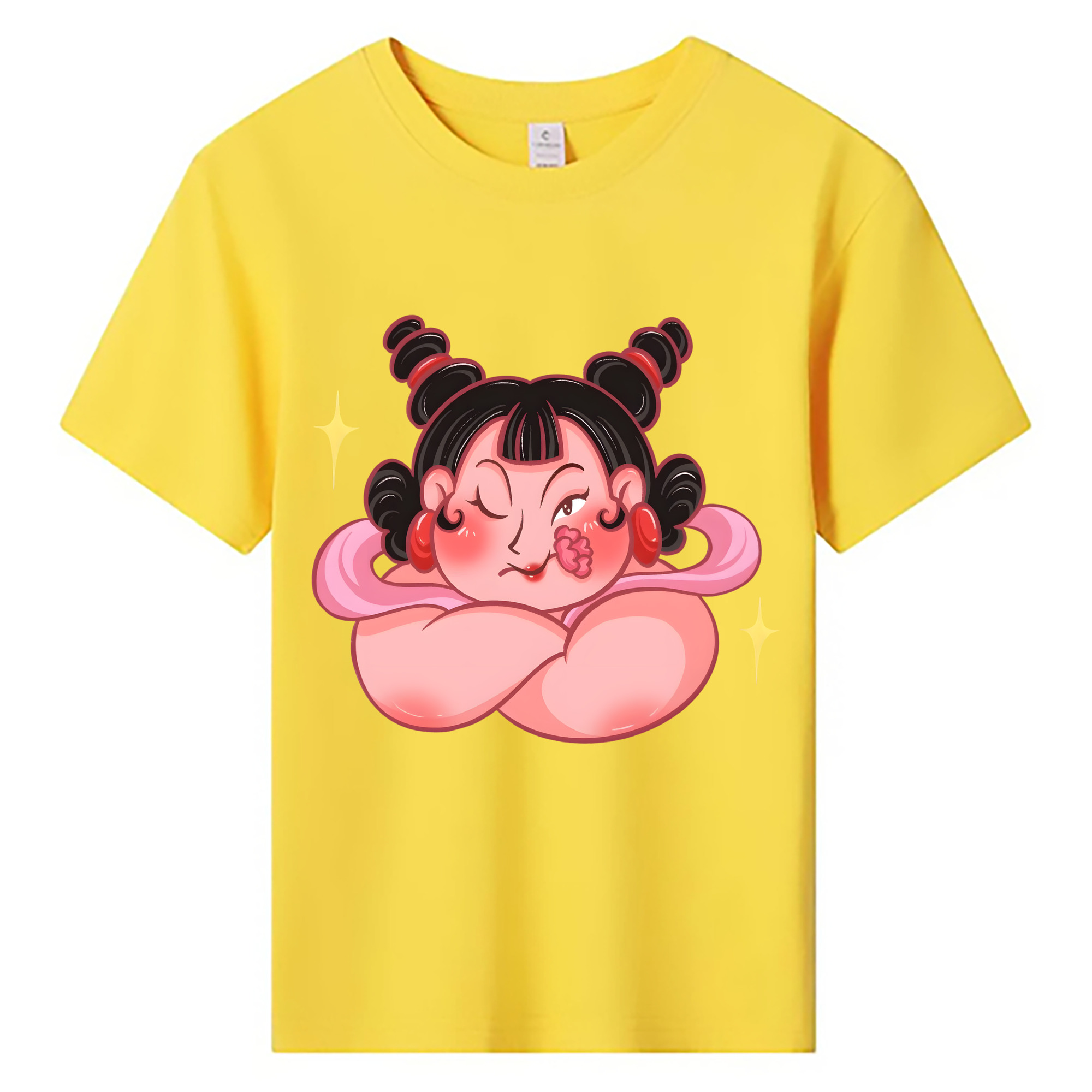 （画像用） Ne Zha 2 ナタ 魔童の大暴れ 綿100％キッズTシャツ（フロントプリント）