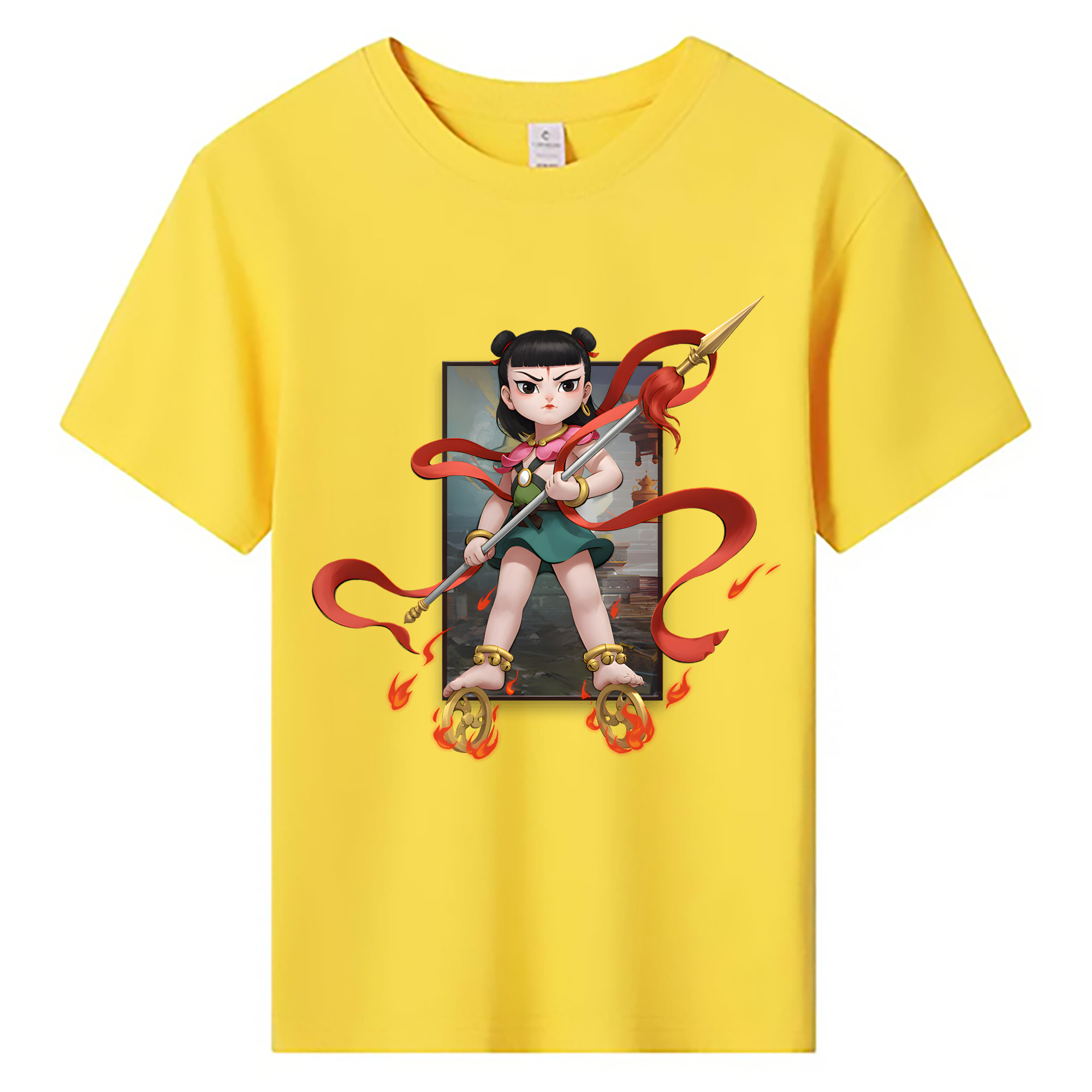 （画像用） Ne Zha 2 ナタ 魔童の大暴れ 綿100％キッズTシャツ（フロントプリント）
