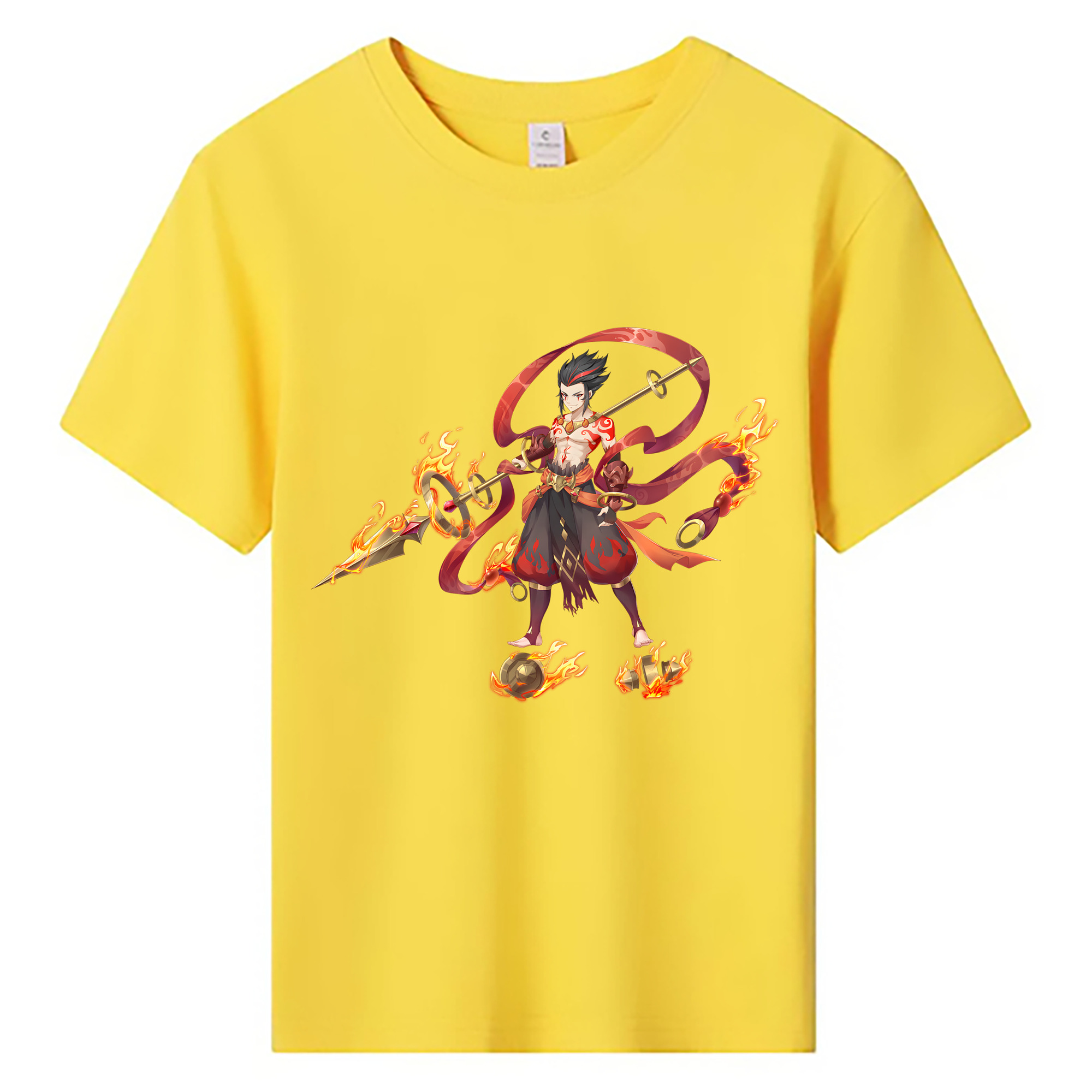 （画像用） Ne Zha 2 ナタ 魔童の大暴れ 綿100％キッズTシャツ（フロントプリント）