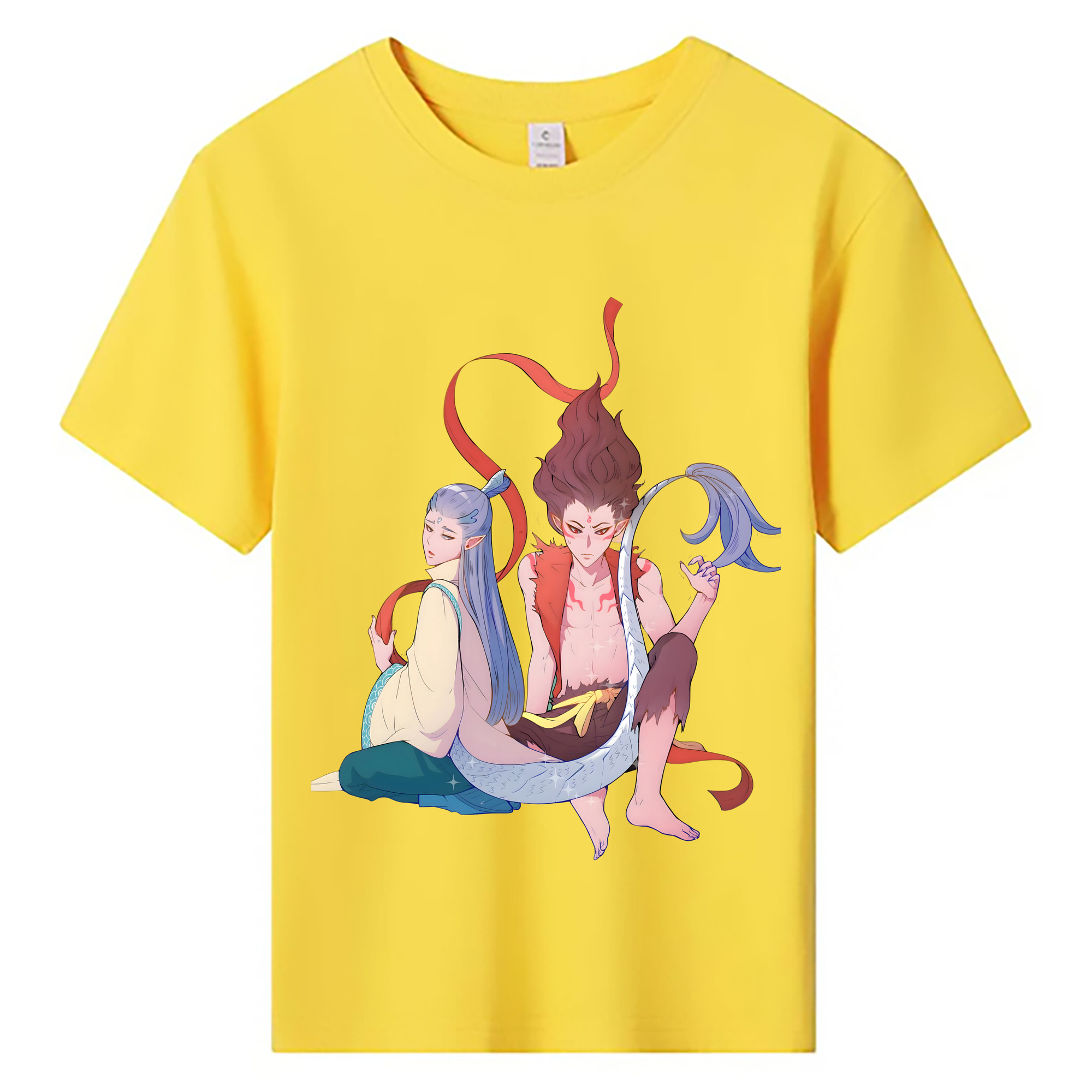 （画像用） Ne Zha 2 ナタ 魔童の大暴れ 綿100％キッズTシャツ（フロントプリント）