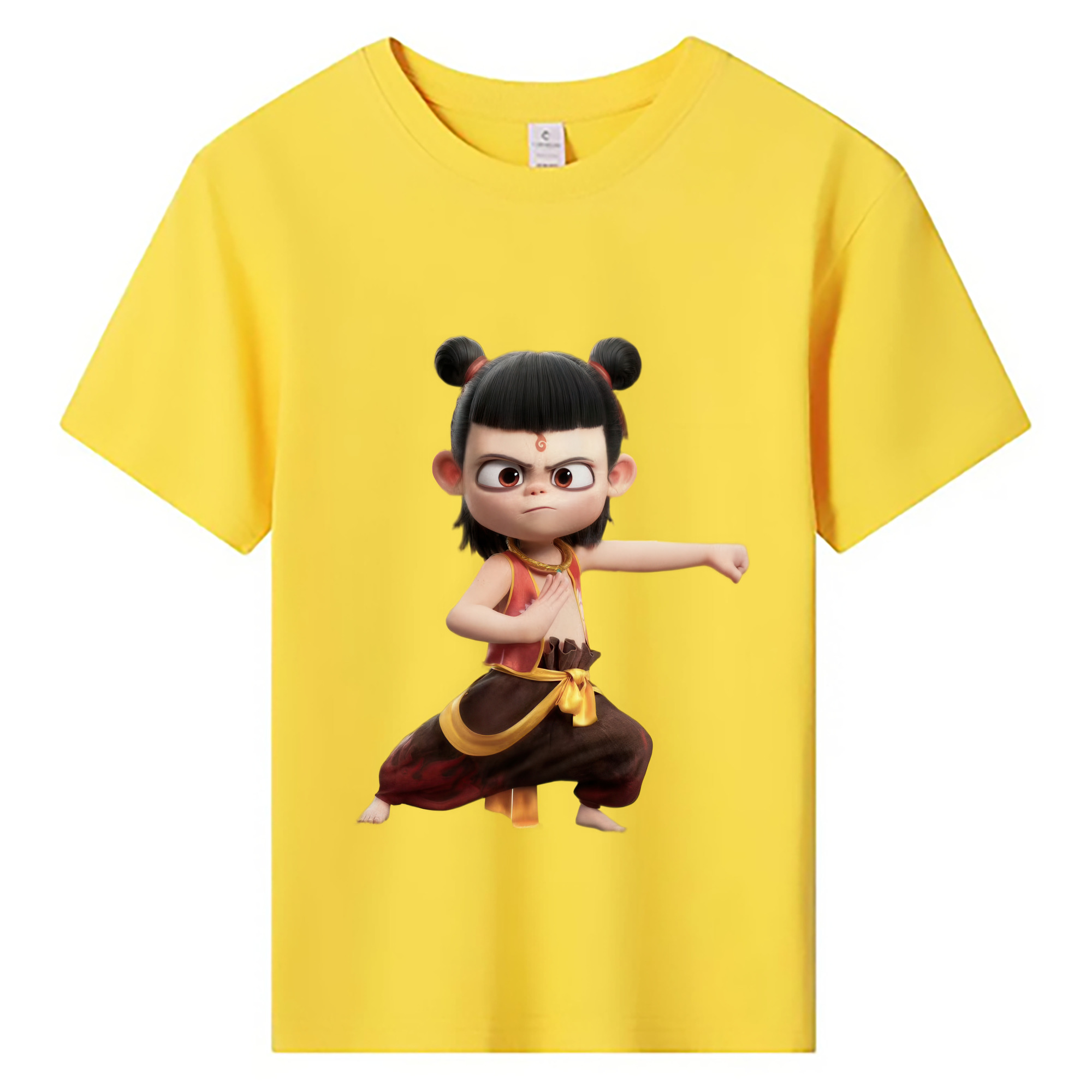 （画像用） Ne Zha 2 ナタ 魔童の大暴れ 綿100％キッズTシャツ（フロントプリント）