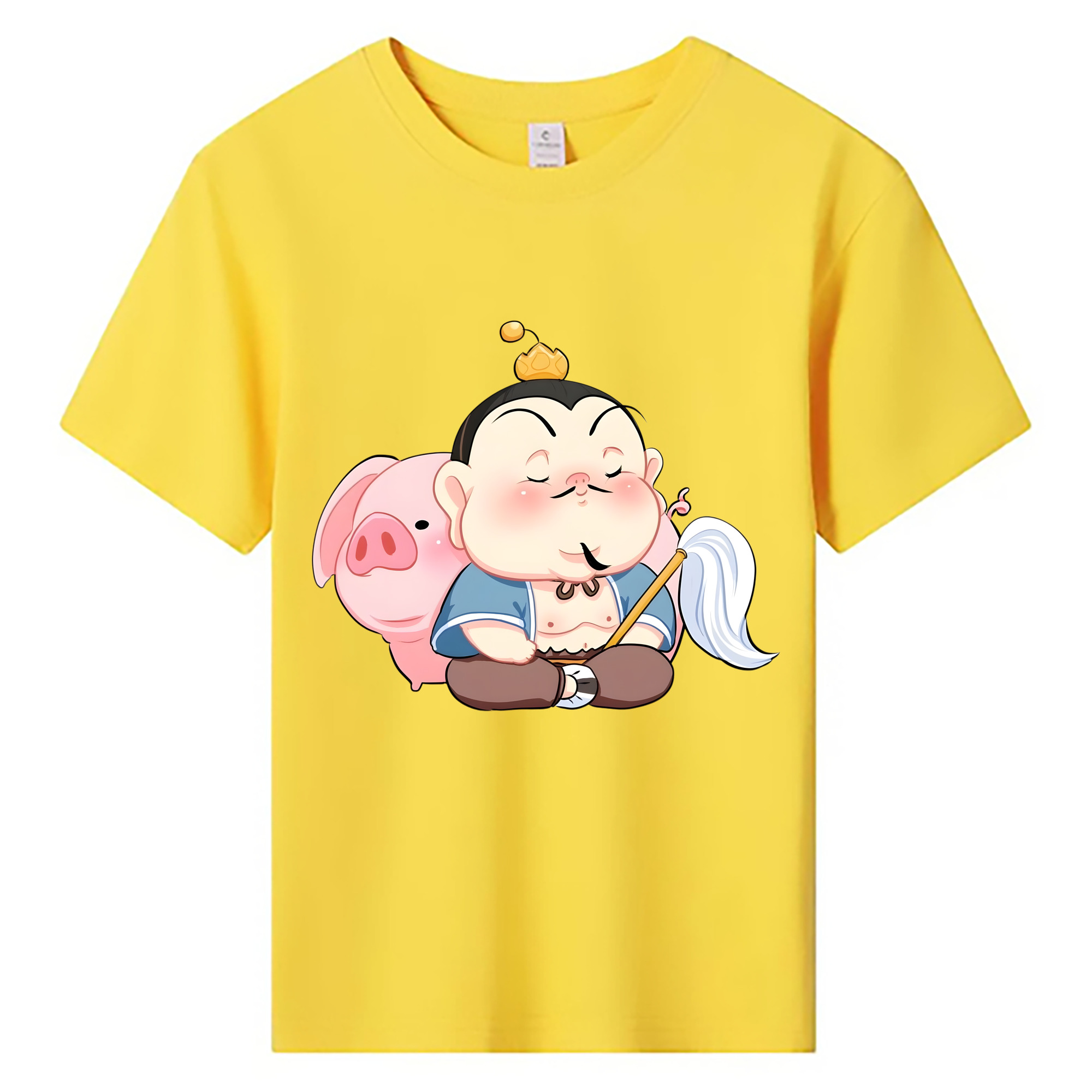 （画像用） Ne Zha 2 ナタ 魔童の大暴れ 綿100％キッズTシャツ（フロントプリント）