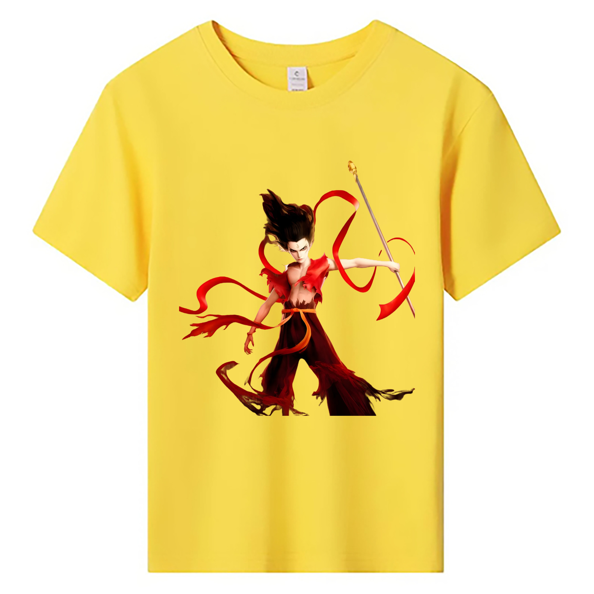 （画像用） Ne Zha 2 ナタ 魔童の大暴れ 綿100％キッズTシャツ（フロントプリント）
