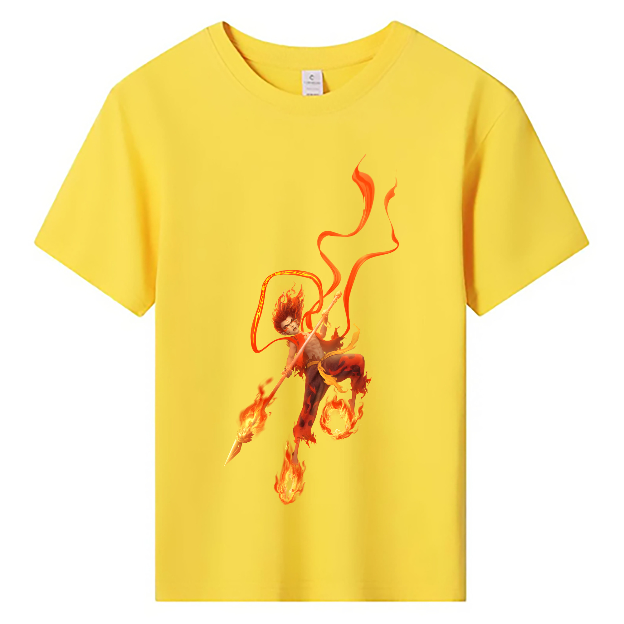 （画像用） Ne Zha 2 ナタ 魔童の大暴れ 綿100％キッズTシャツ（フロントプリント）