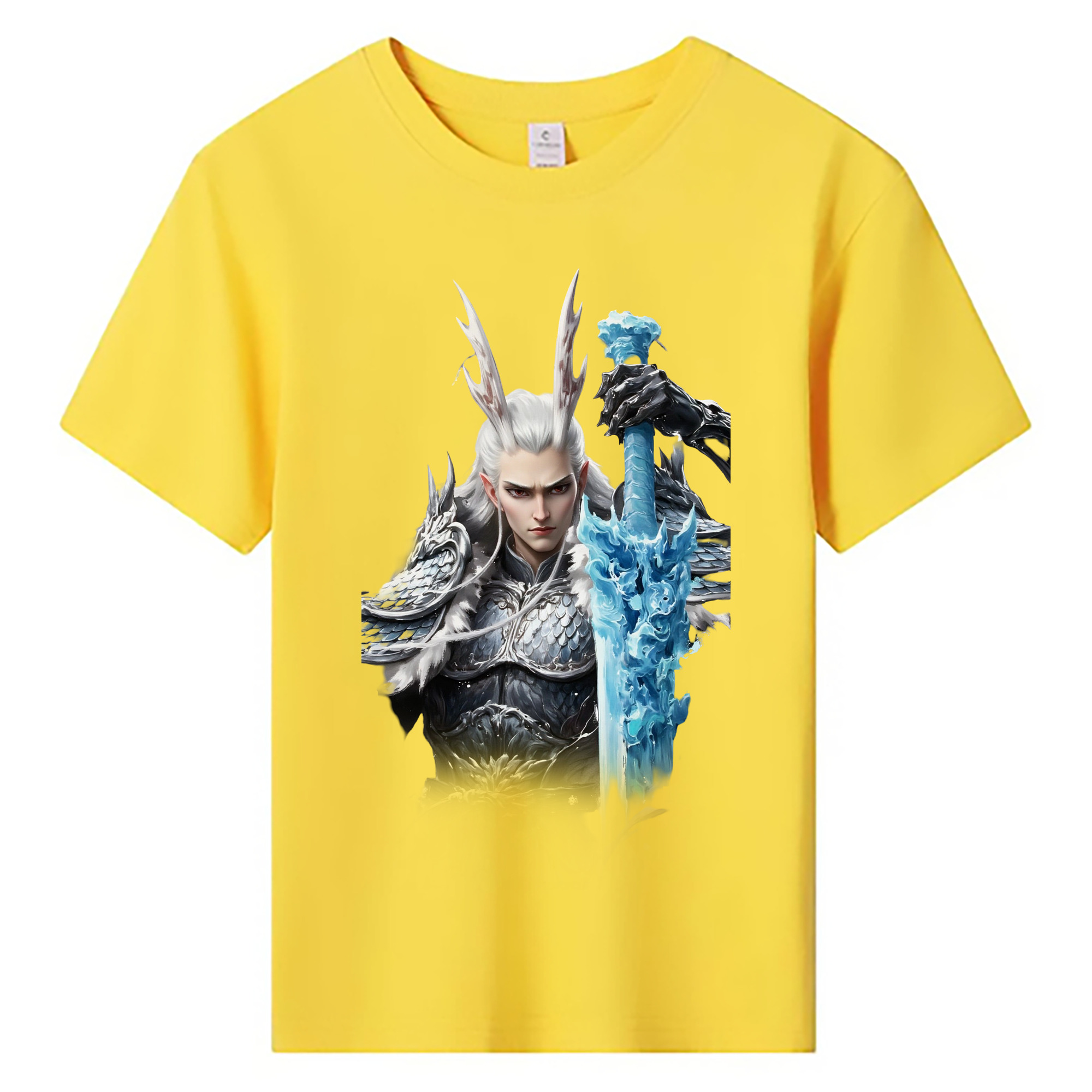 （画像用） Ne Zha 2 ナタ 魔童の大暴れ 綿100％キッズTシャツ（フロントプリント）