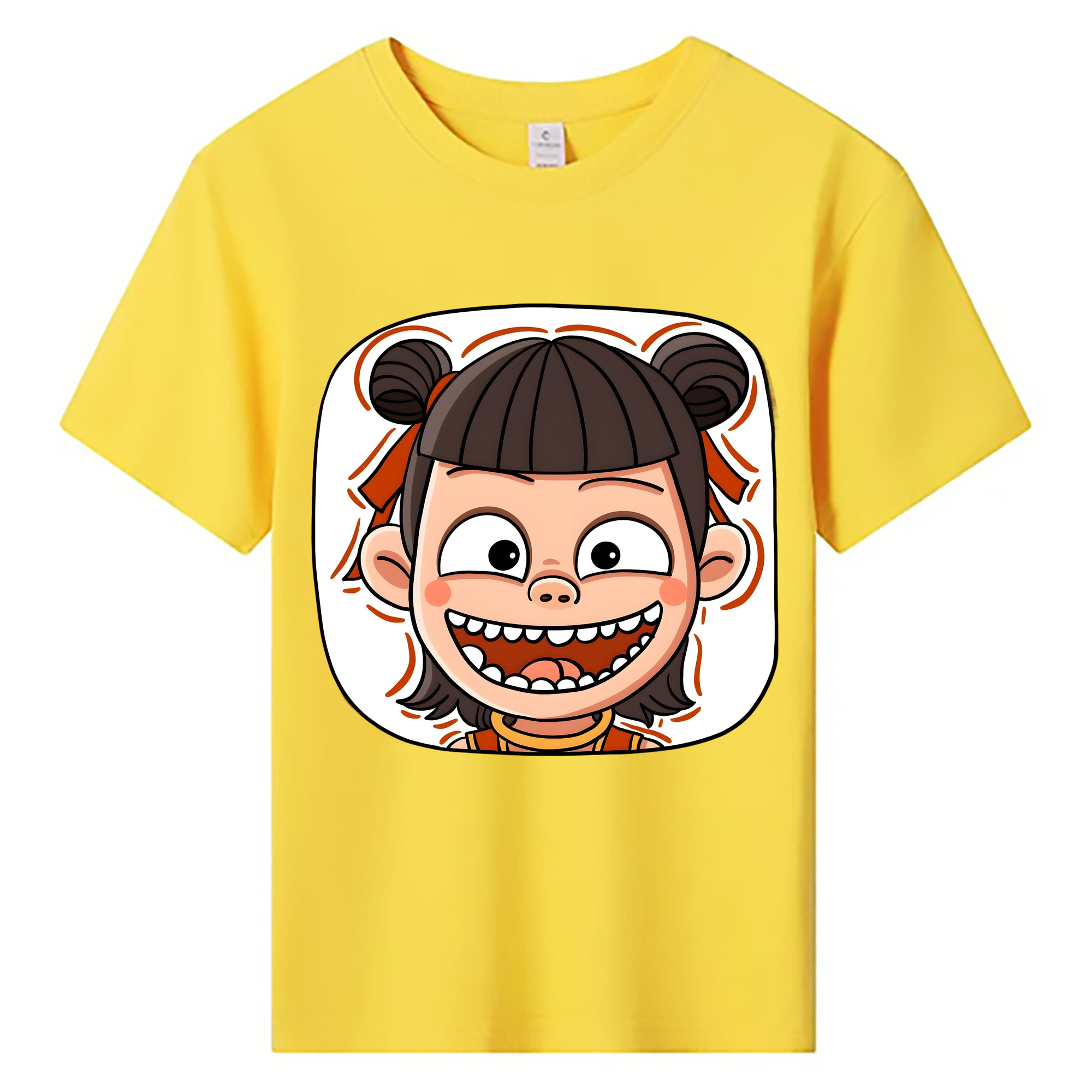 （画像用） Ne Zha 2 ナタ 魔童の大暴れ 綿100％キッズTシャツ（フロントプリント）