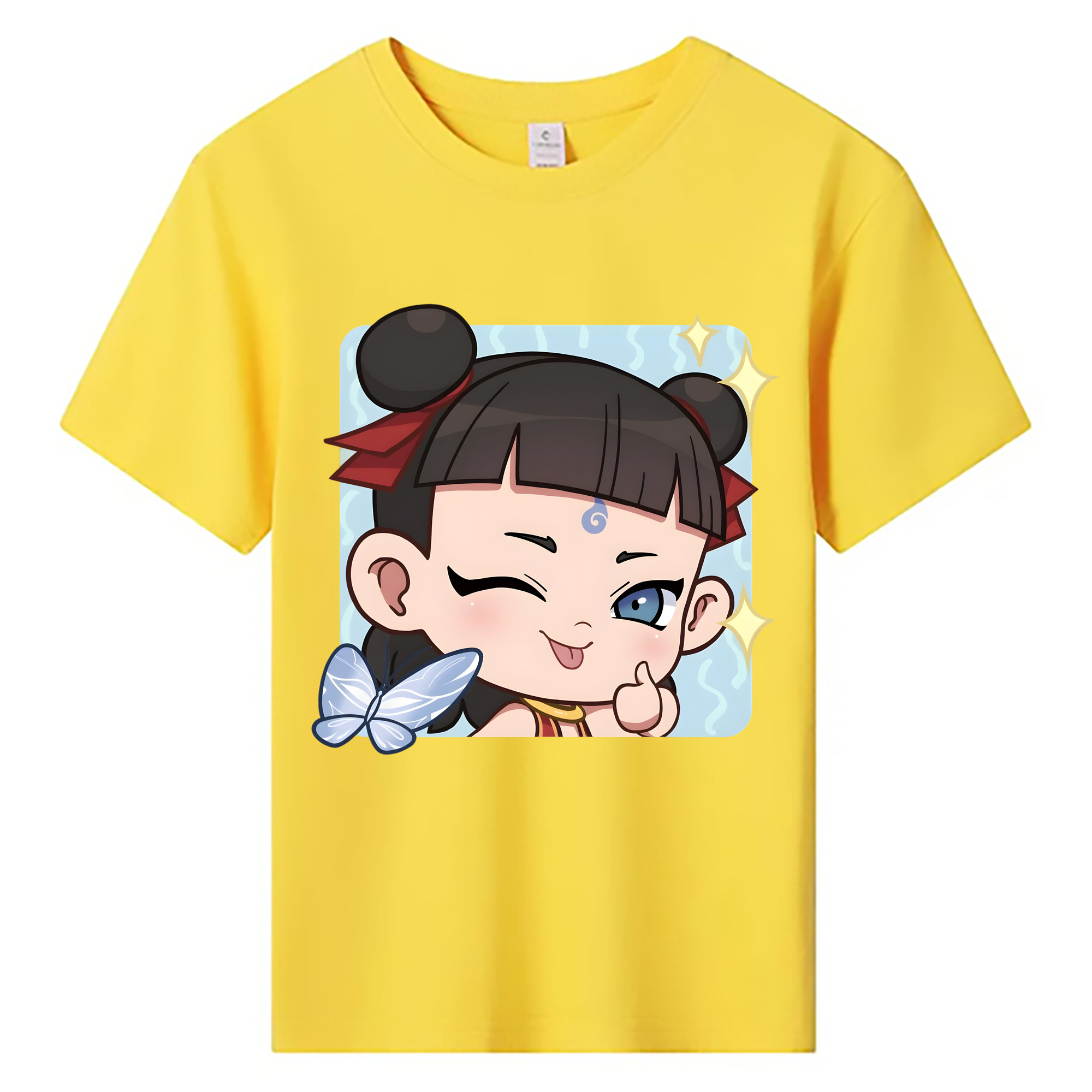（画像用） Ne Zha 2 ナタ 魔童の大暴れ 綿100％キッズTシャツ（フロントプリント）