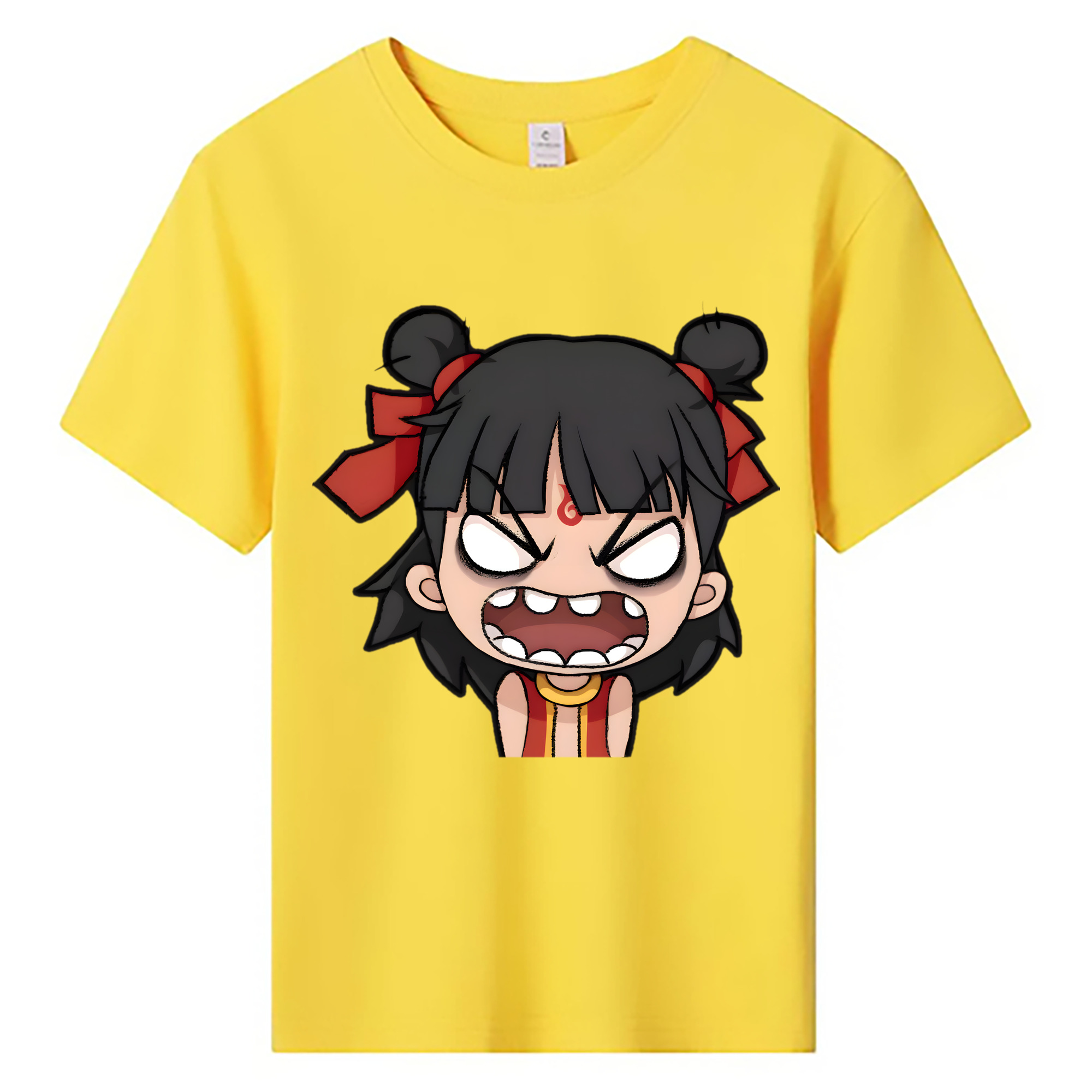 （画像用） Ne Zha 2 ナタ 魔童の大暴れ 綿100％キッズTシャツ（フロントプリント）