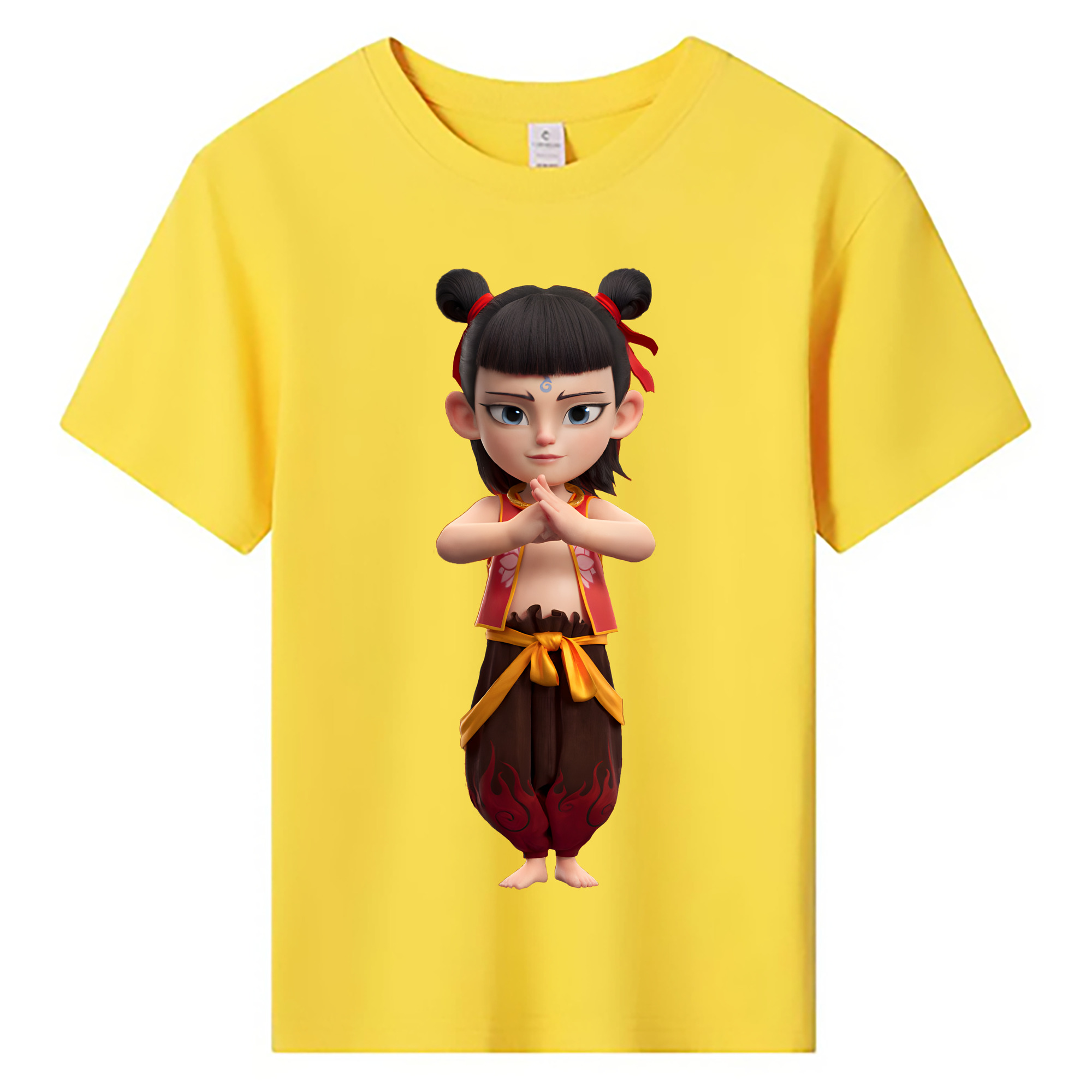 （画像用） Ne Zha 2 ナタ 魔童の大暴れ 綿100％キッズTシャツ（フロントプリント）