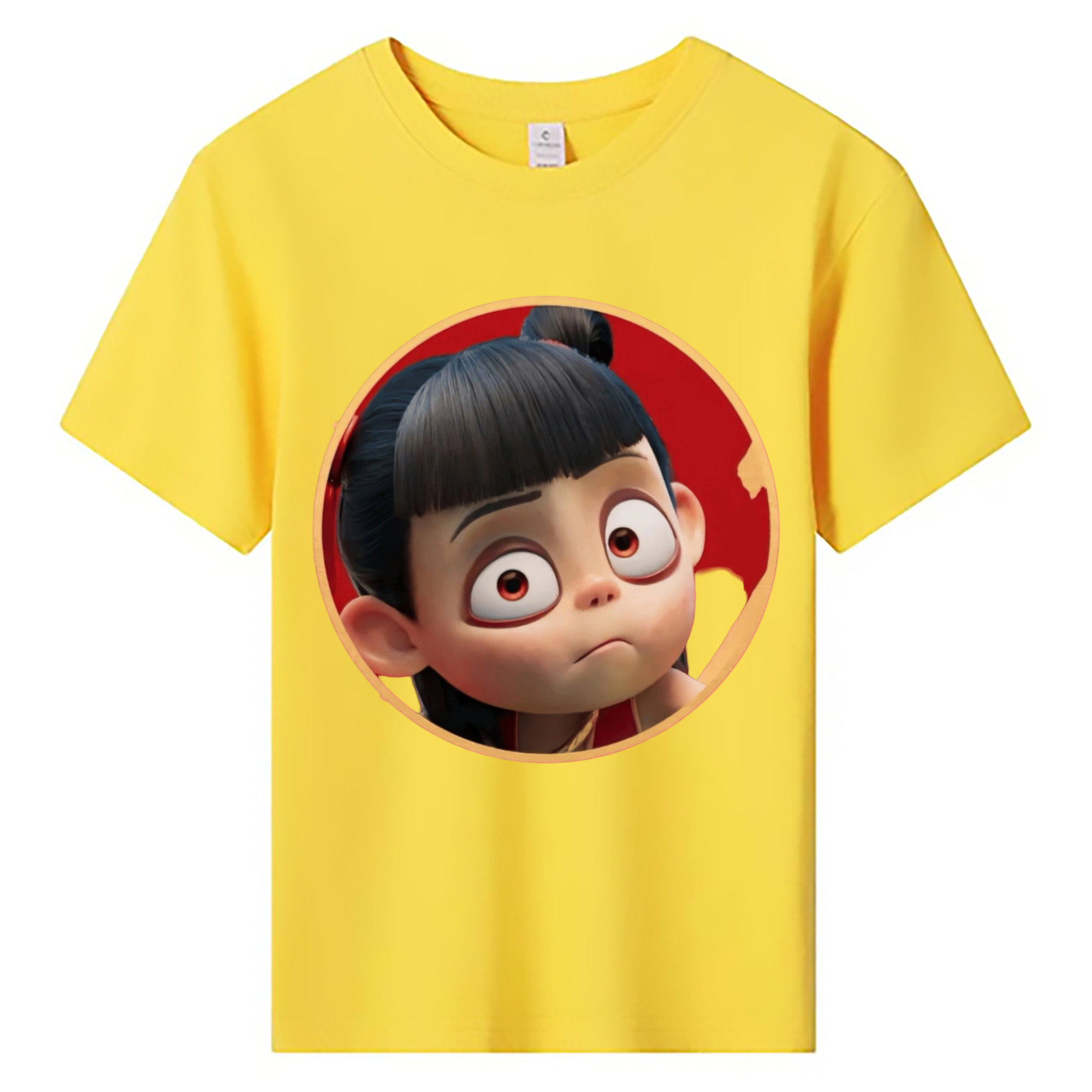 （画像用） Ne Zha 2 ナタ 魔童の大暴れ 綿100％キッズTシャツ（フロントプリント）
