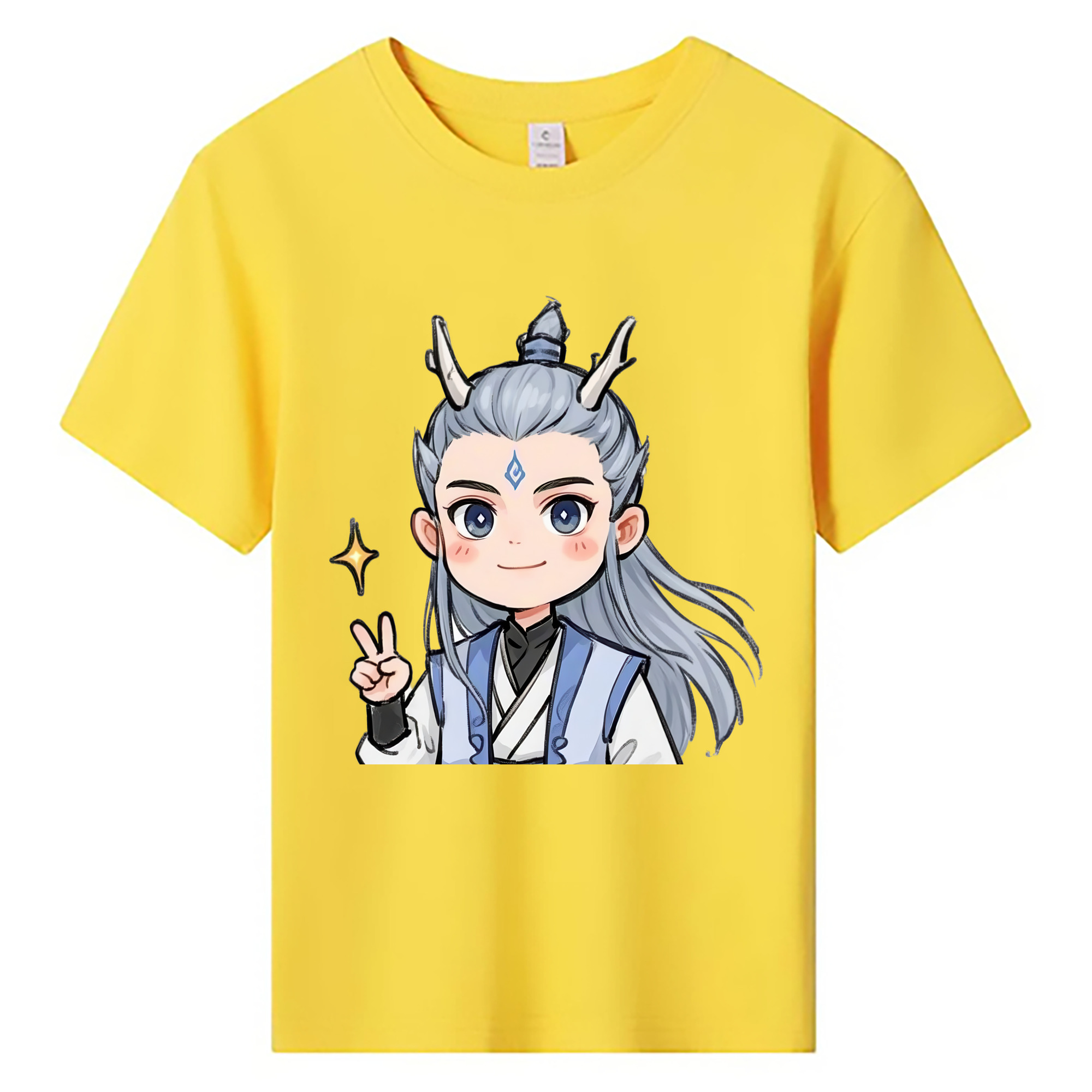（画像用） Ne Zha 2 ナタ 魔童の大暴れ 綿100％キッズTシャツ（フロントプリント）