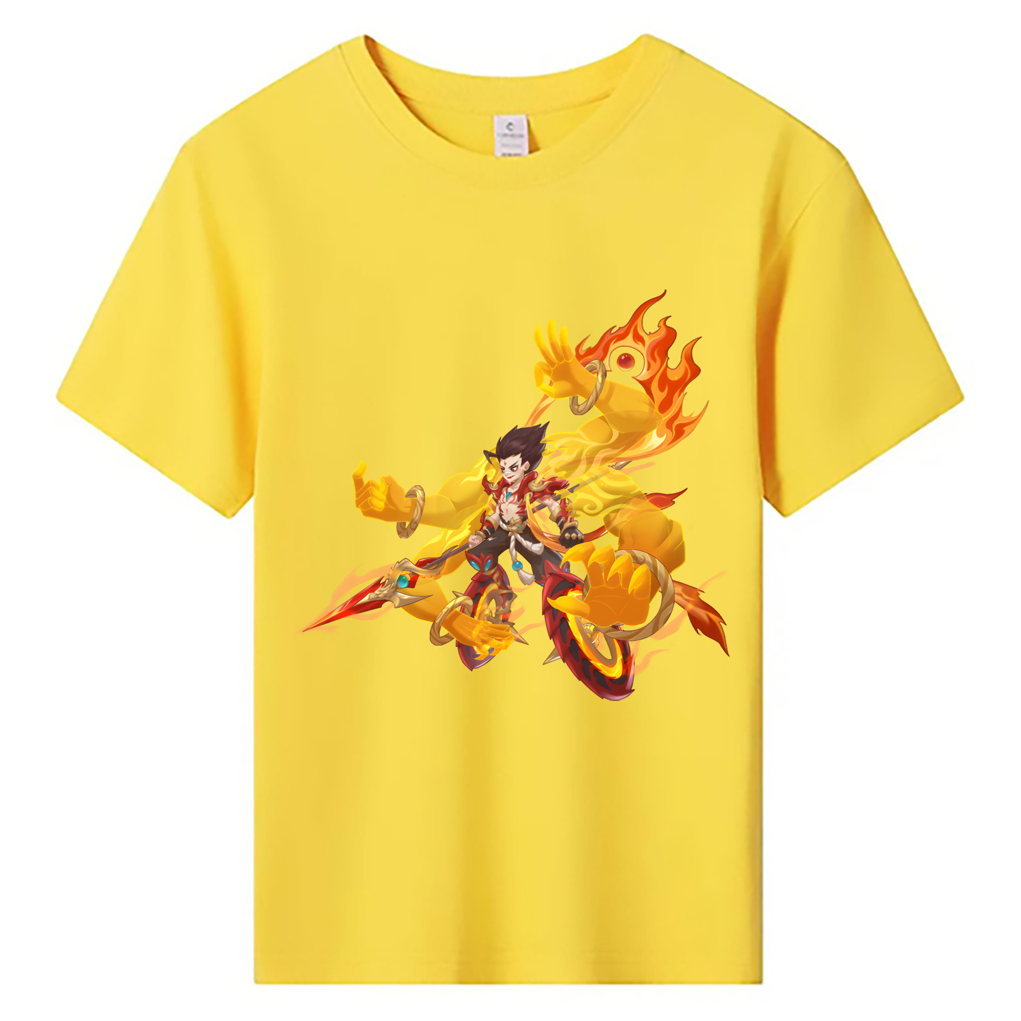 （画像用） Ne Zha 2 ナタ 魔童の大暴れ 綿100％キッズTシャツ（フロントプリント）