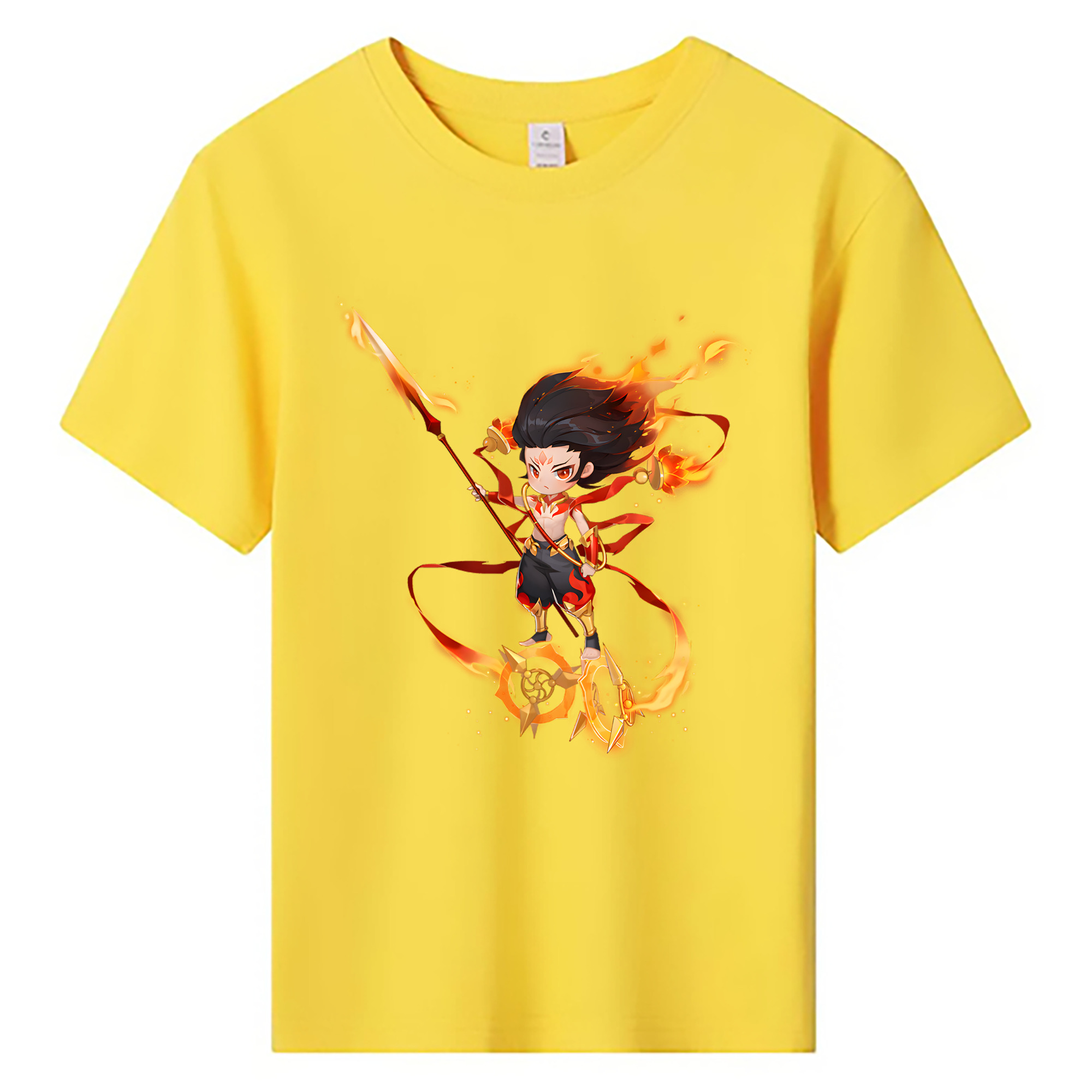 （画像用） Ne Zha 2 ナタ 魔童の大暴れ 綿100％キッズTシャツ（フロントプリント）
