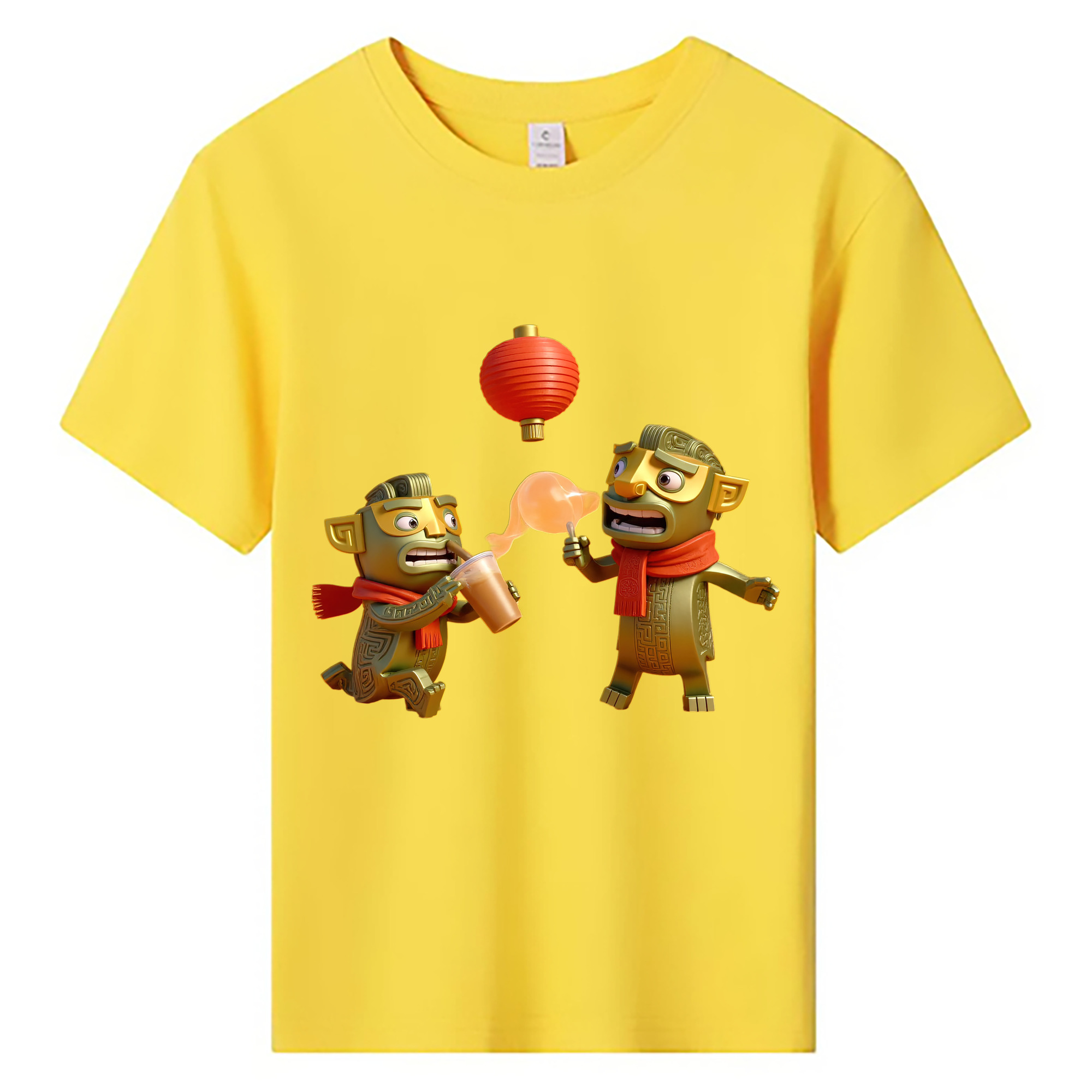 （画像用） Ne Zha 2 ナタ 魔童の大暴れ 綿100％キッズTシャツ（フロントプリント）