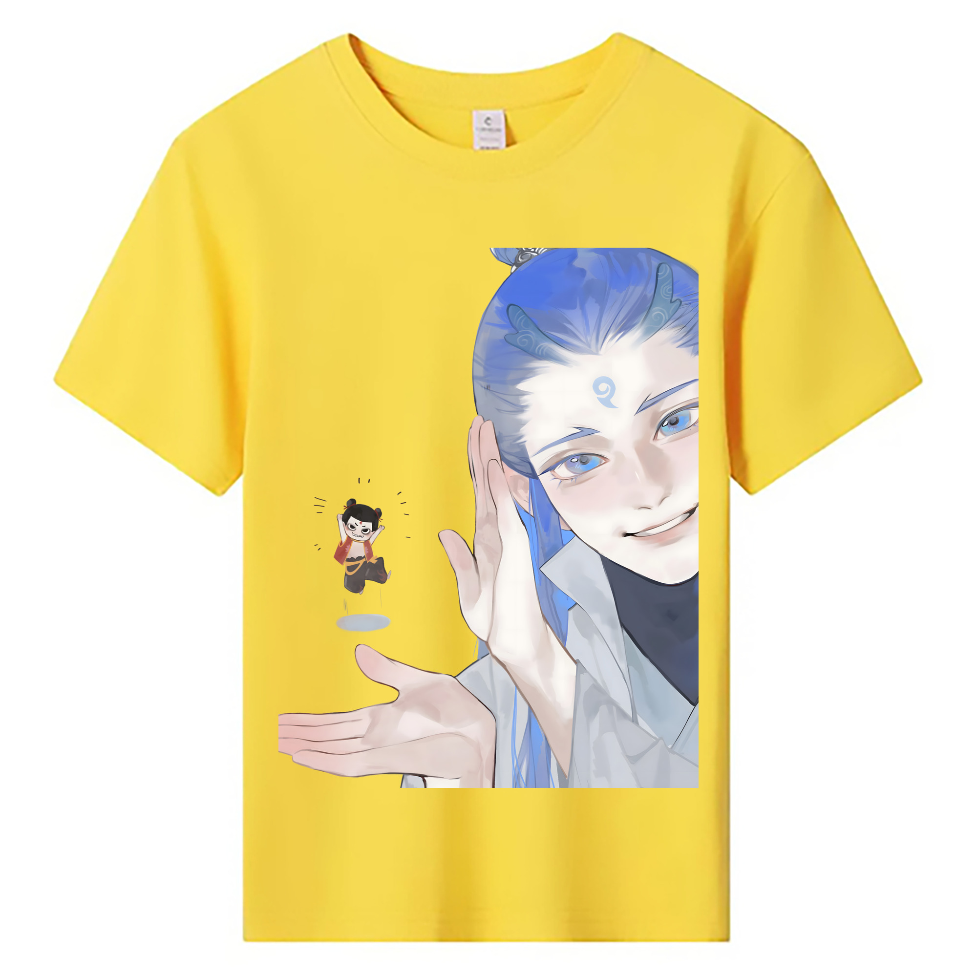 （画像用） Ne Zha 2 ナタ 魔童の大暴れ 綿100％キッズTシャツ（フロントプリント）