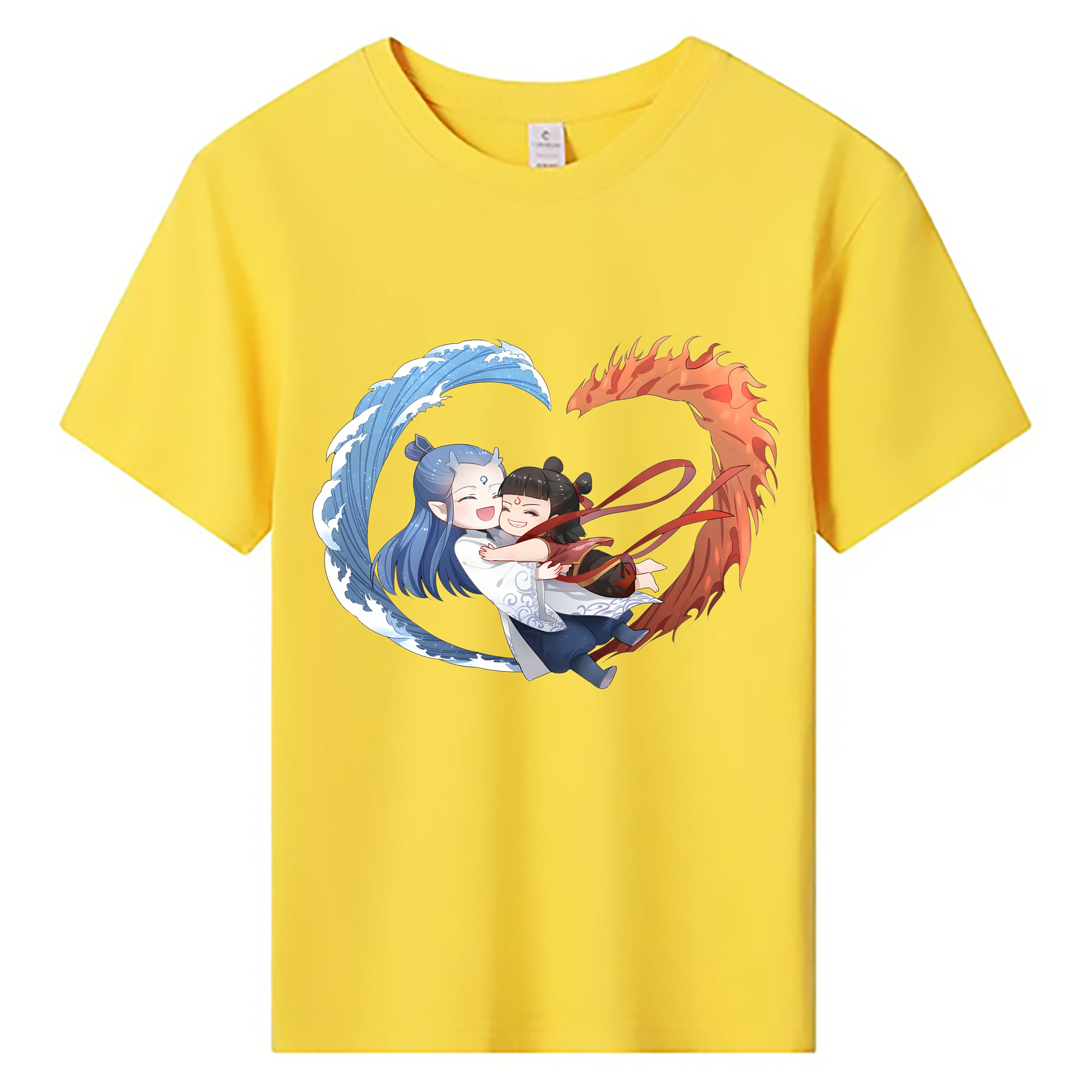 （画像用） Ne Zha 2 ナタ 魔童の大暴れ 綿100％キッズTシャツ（フロントプリント）
