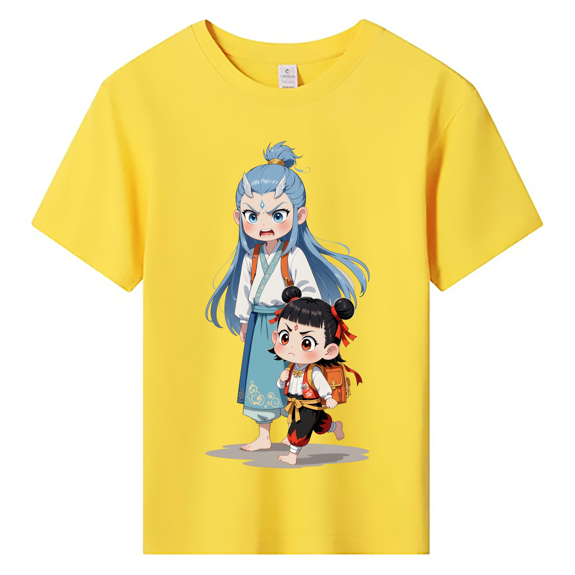 （画像用） Ne Zha 2 ナタ 魔童の大暴れ 綿100％キッズTシャツ（フロントプリント）