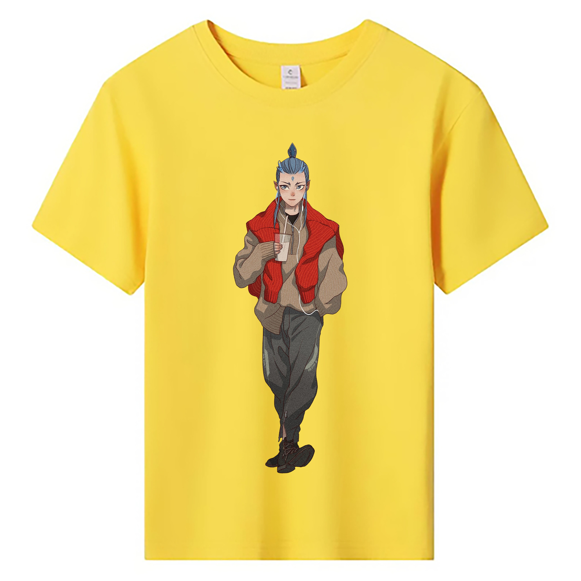 （画像用） Ne Zha 2 ナタ 魔童の大暴れ 綿100％キッズTシャツ（フロントプリント）