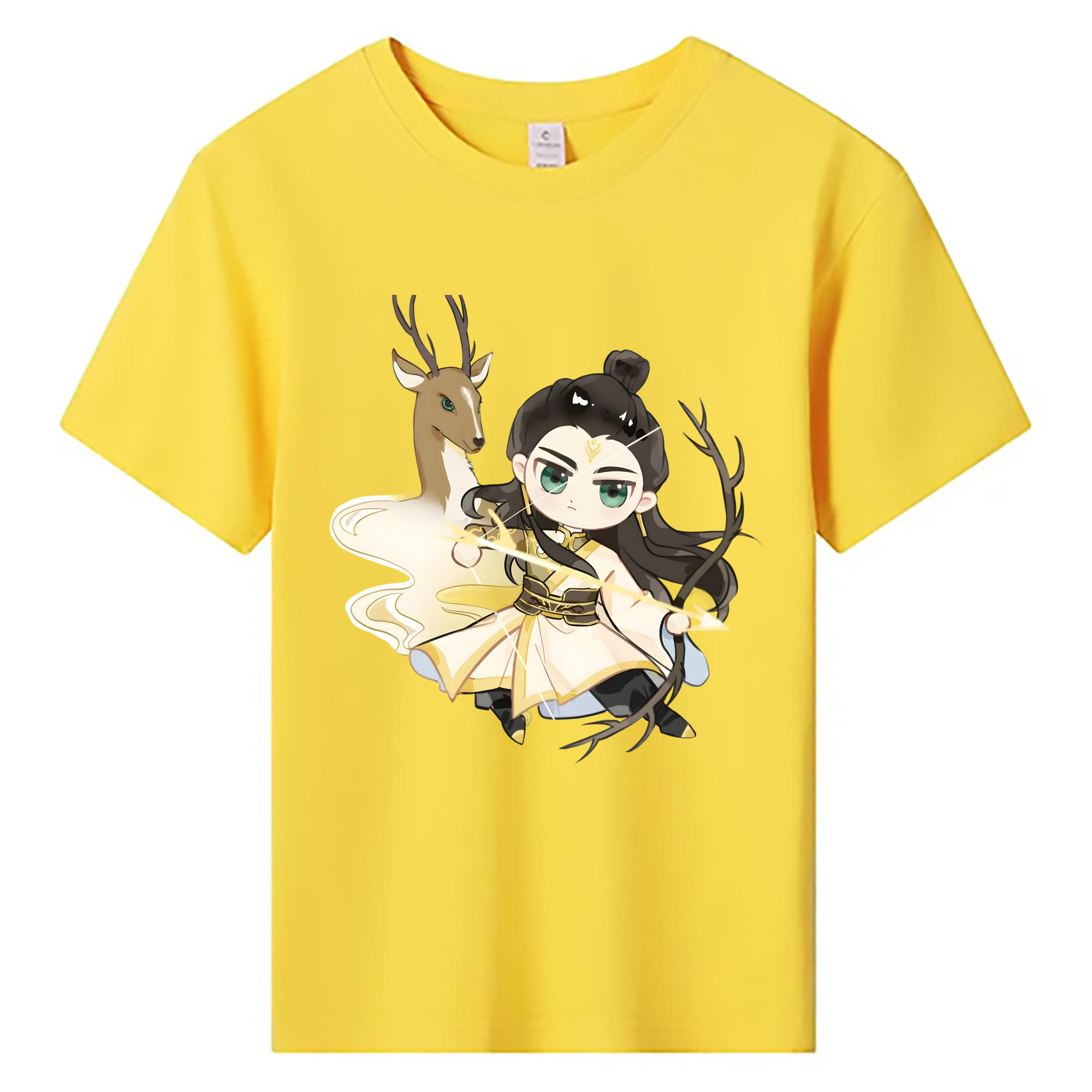（画像用） Ne Zha 2 ナタ 魔童の大暴れ 綿100％キッズTシャツ（フロントプリント）