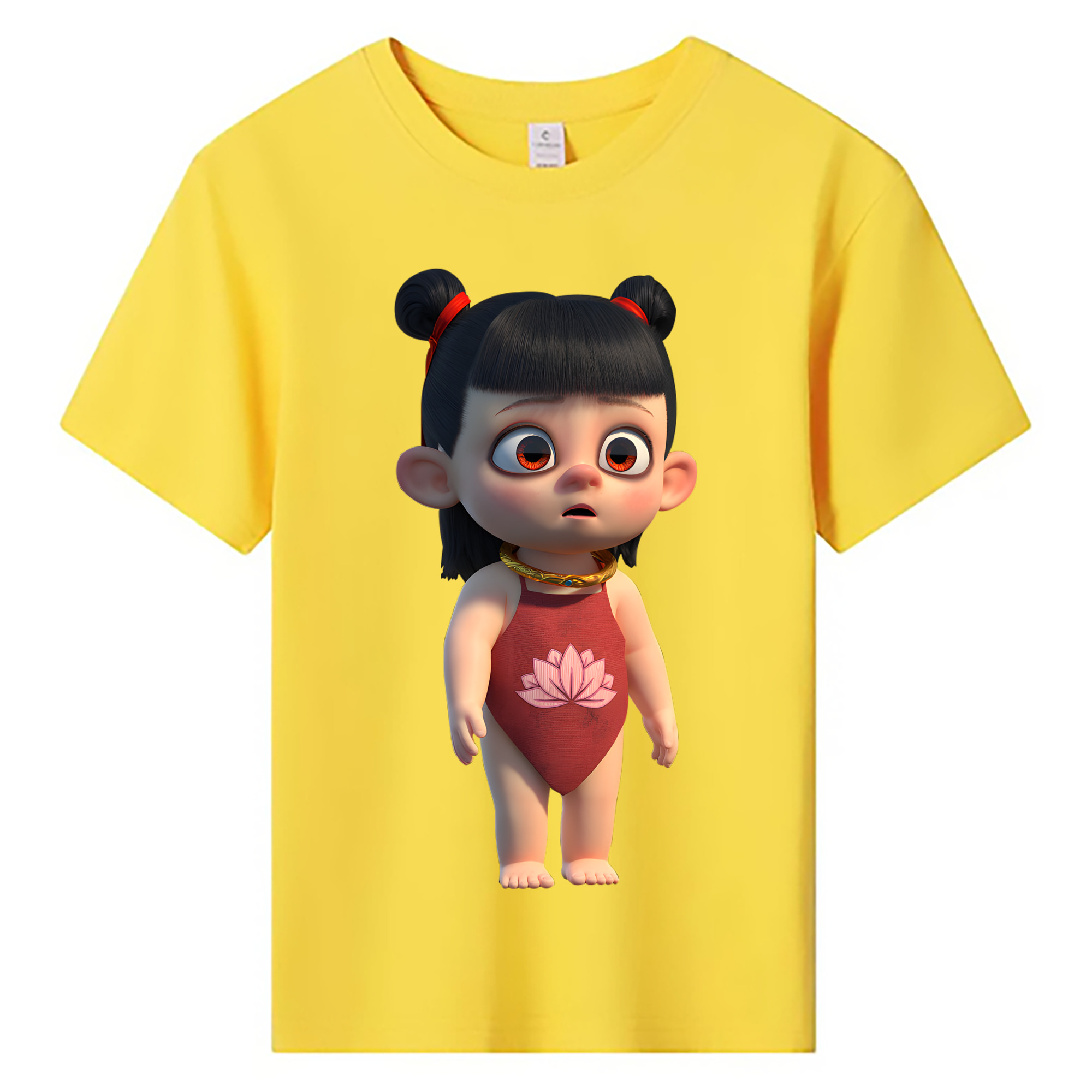 （画像用） Ne Zha 2 ナタ 魔童の大暴れ 綿100％キッズTシャツ（フロントプリント）
