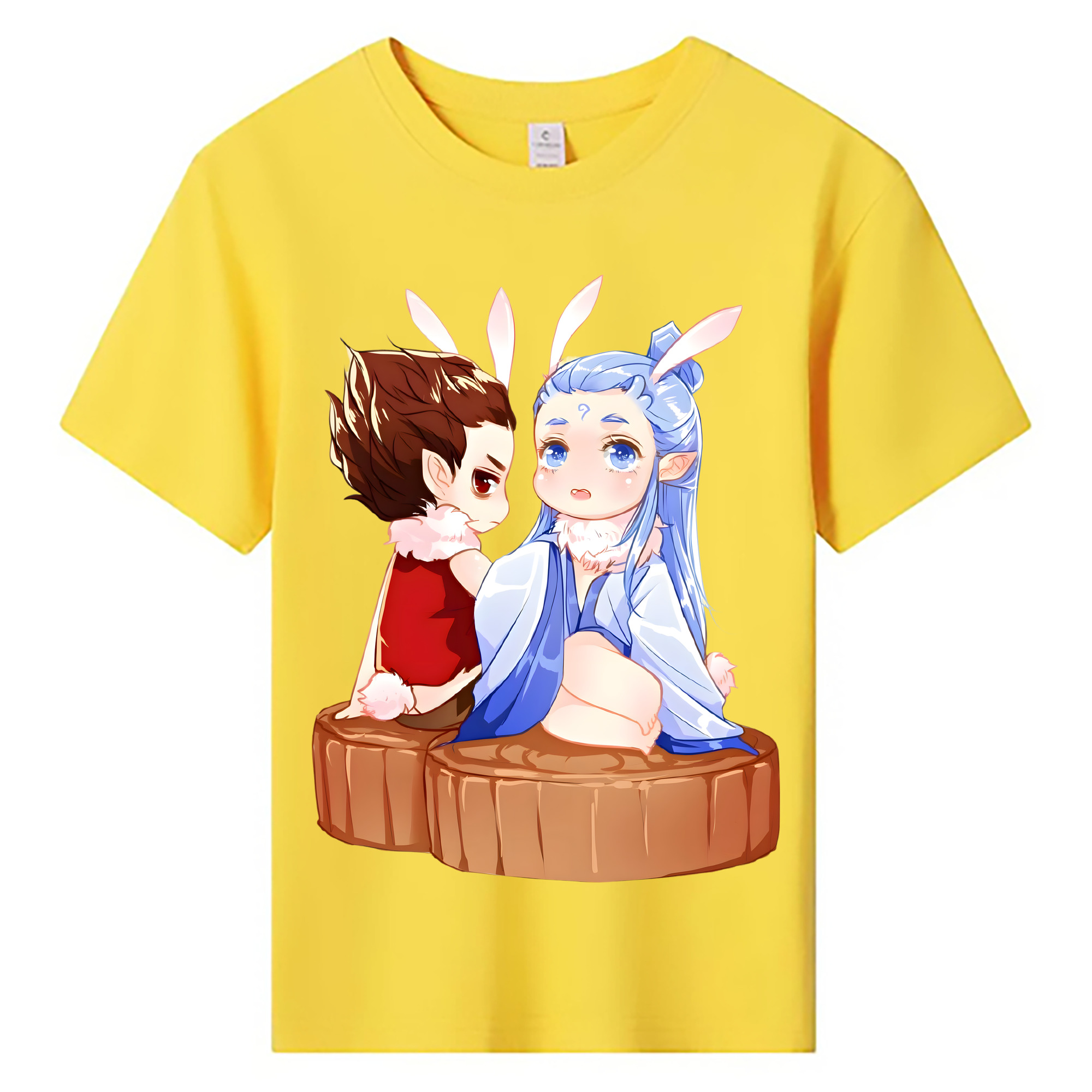（画像用） Ne Zha 2 ナタ 魔童の大暴れ 綿100％キッズTシャツ（フロントプリント）