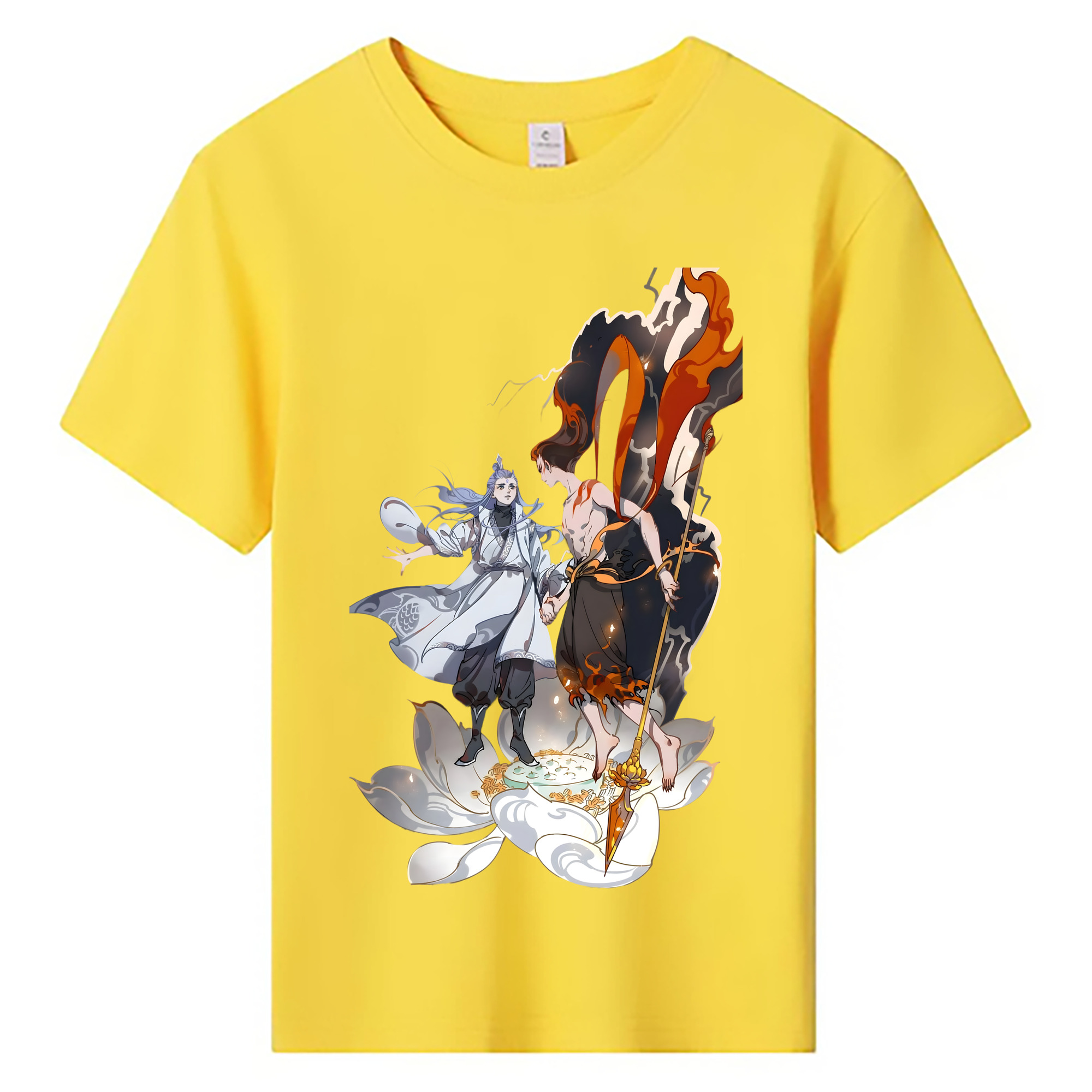 （画像用） Ne Zha 2 ナタ 魔童の大暴れ 綿100％キッズTシャツ（フロントプリント）