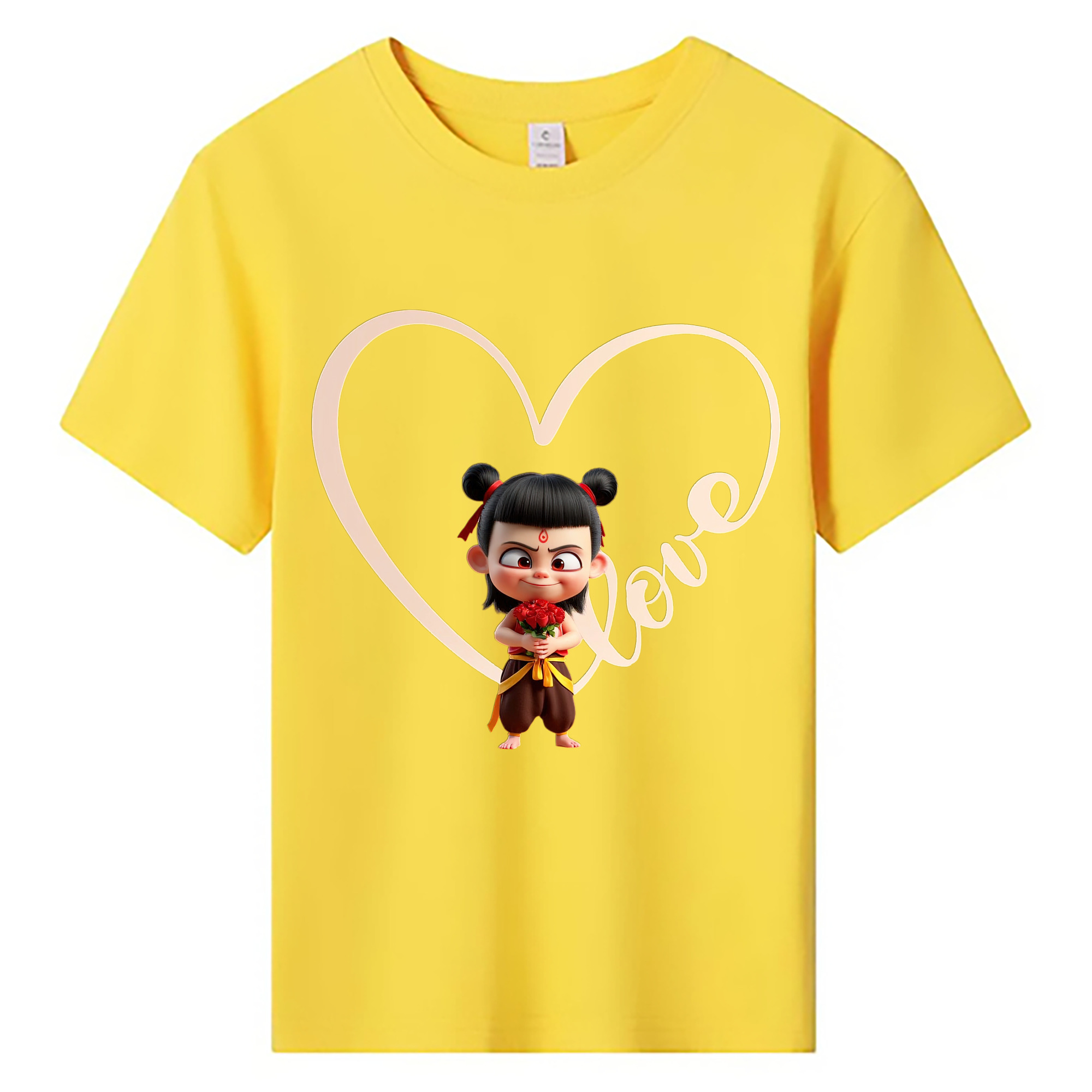 （画像用） Ne Zha 2 ナタ 魔童の大暴れ 綿100％キッズTシャツ（フロントプリント）