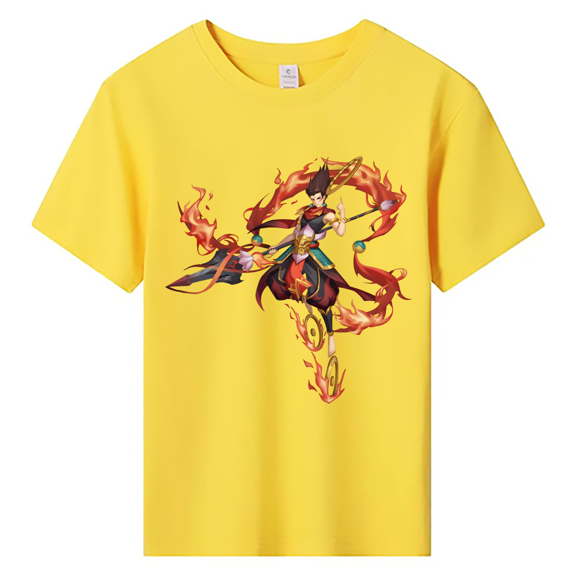 （画像用） Ne Zha 2 ナタ 魔童の大暴れ 綿100％キッズTシャツ（フロントプリント）