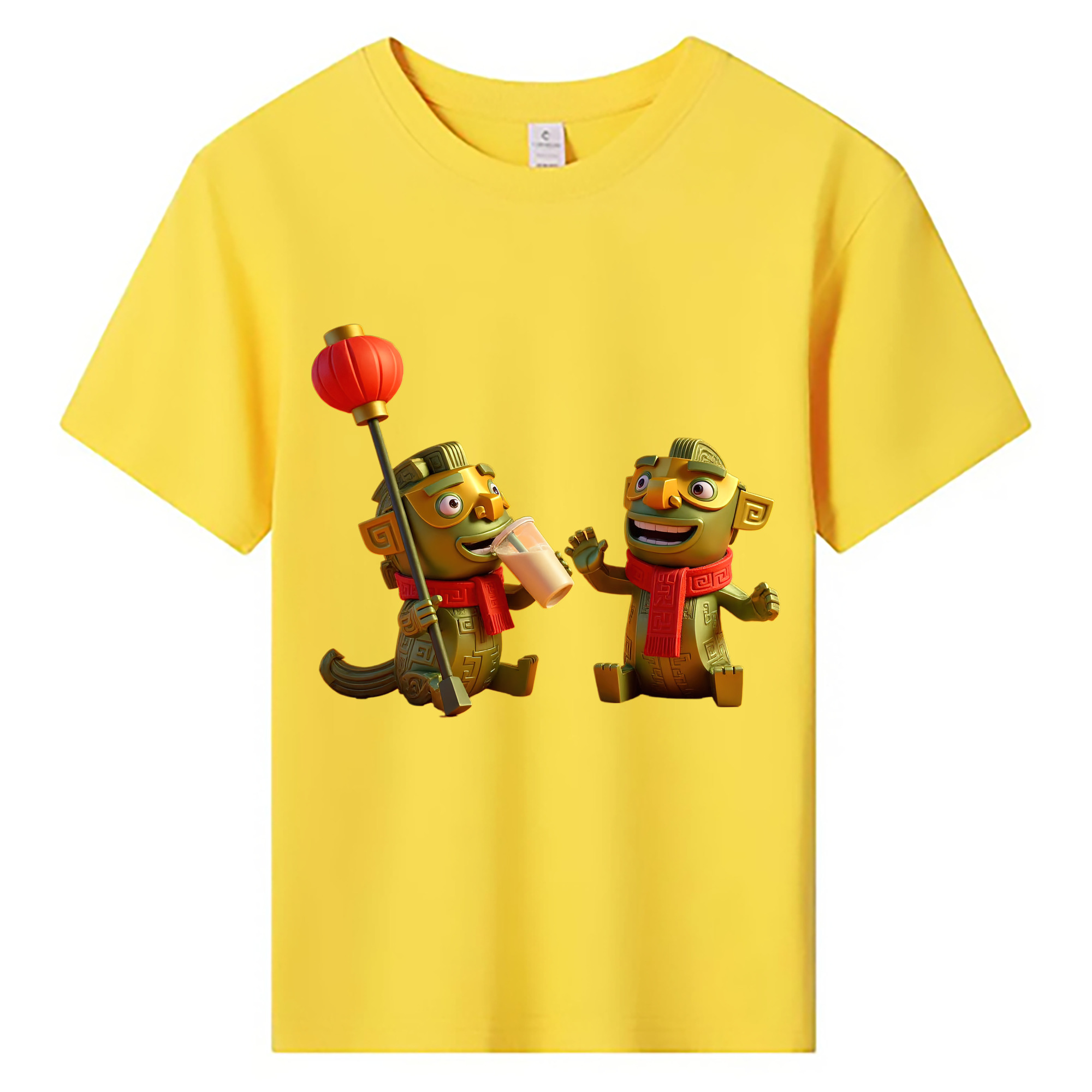 （画像用） Ne Zha 2 ナタ 魔童の大暴れ 綿100％キッズTシャツ（フロントプリント）