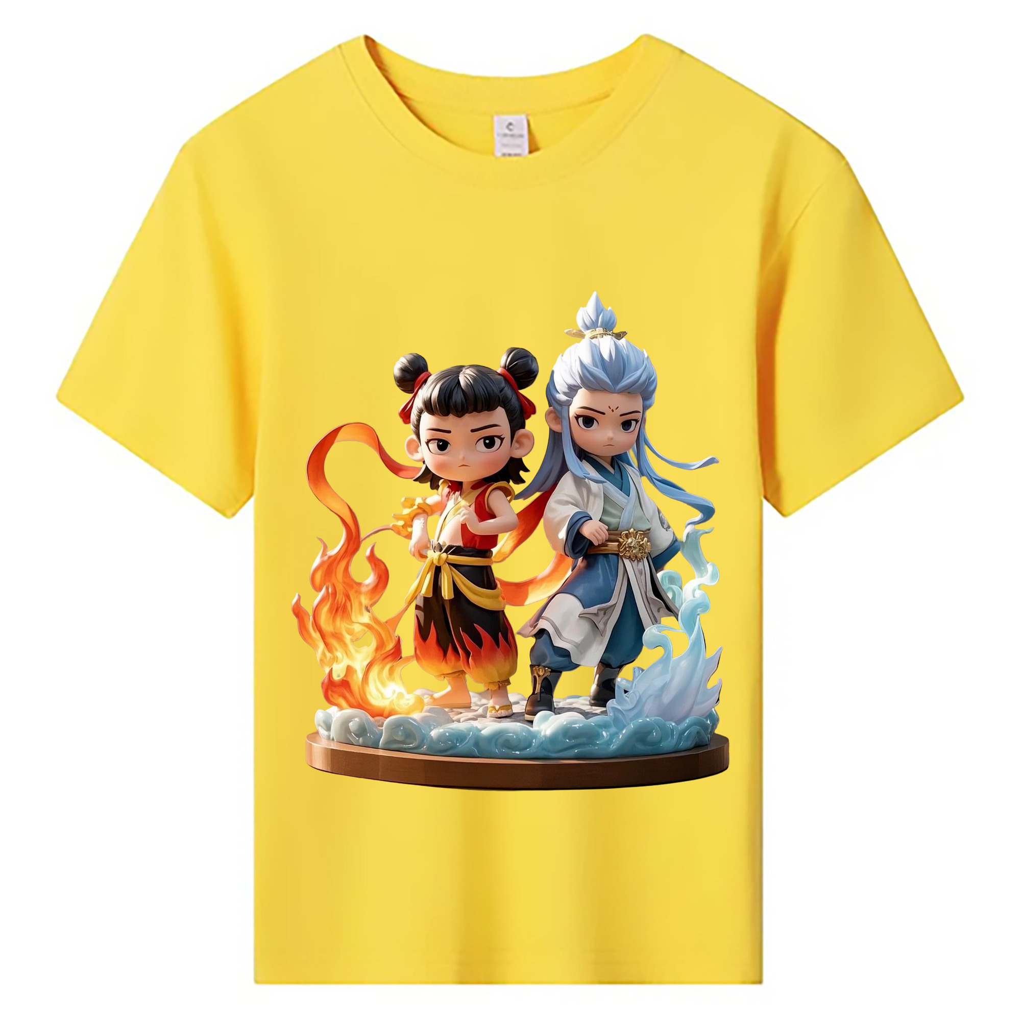 （画像用） Ne Zha 2 ナタ 魔童の大暴れ 綿100％キッズTシャツ（フロントプリント）