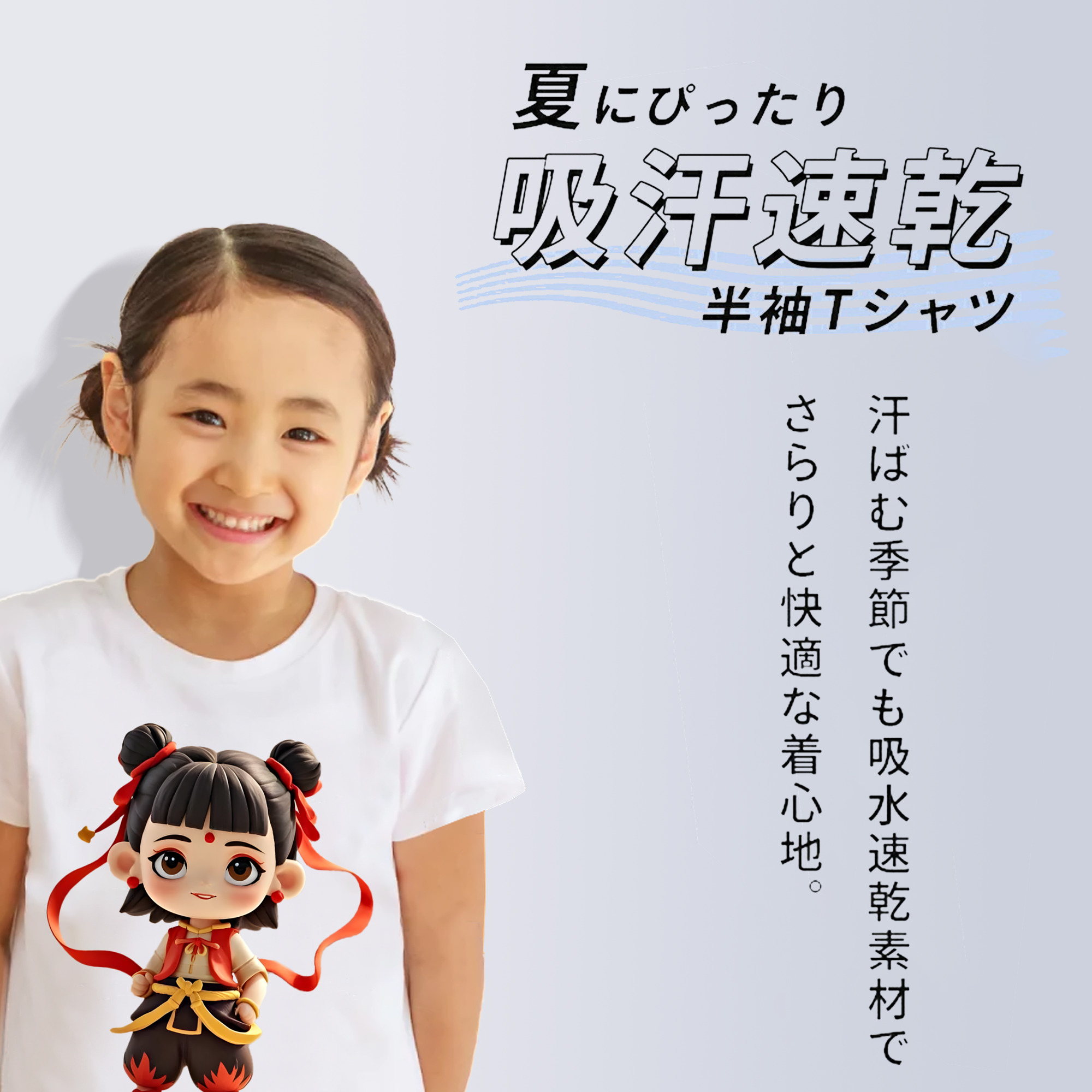 Ne Zha 2 ナタ 魔童の大暴れ 綿100％キッズTシャツ（フロントプリント）