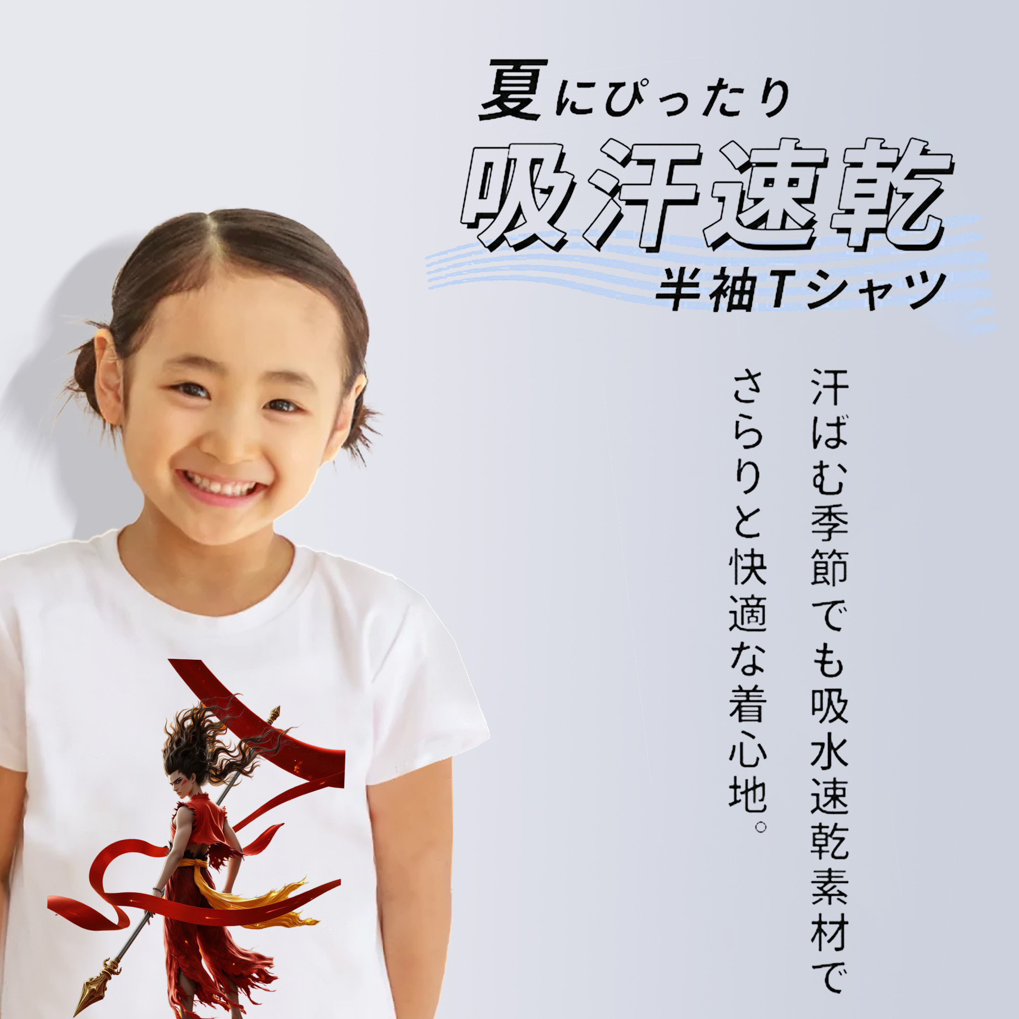 Ne Zha 2 ナタ 魔童の大暴れ 綿100％キッズTシャツ（フロントプリント）