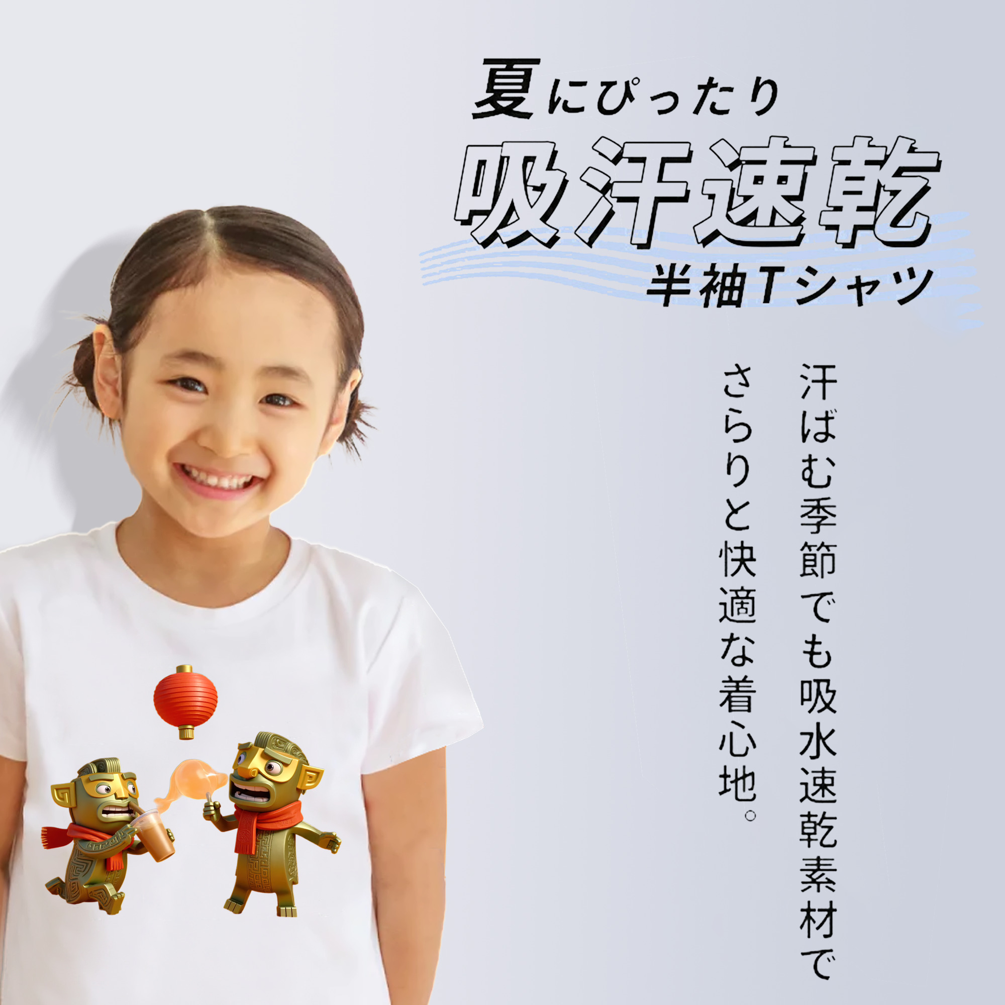 Ne Zha 2 ナタ 魔童の大暴れ 綿100％キッズTシャツ（フロントプリント）