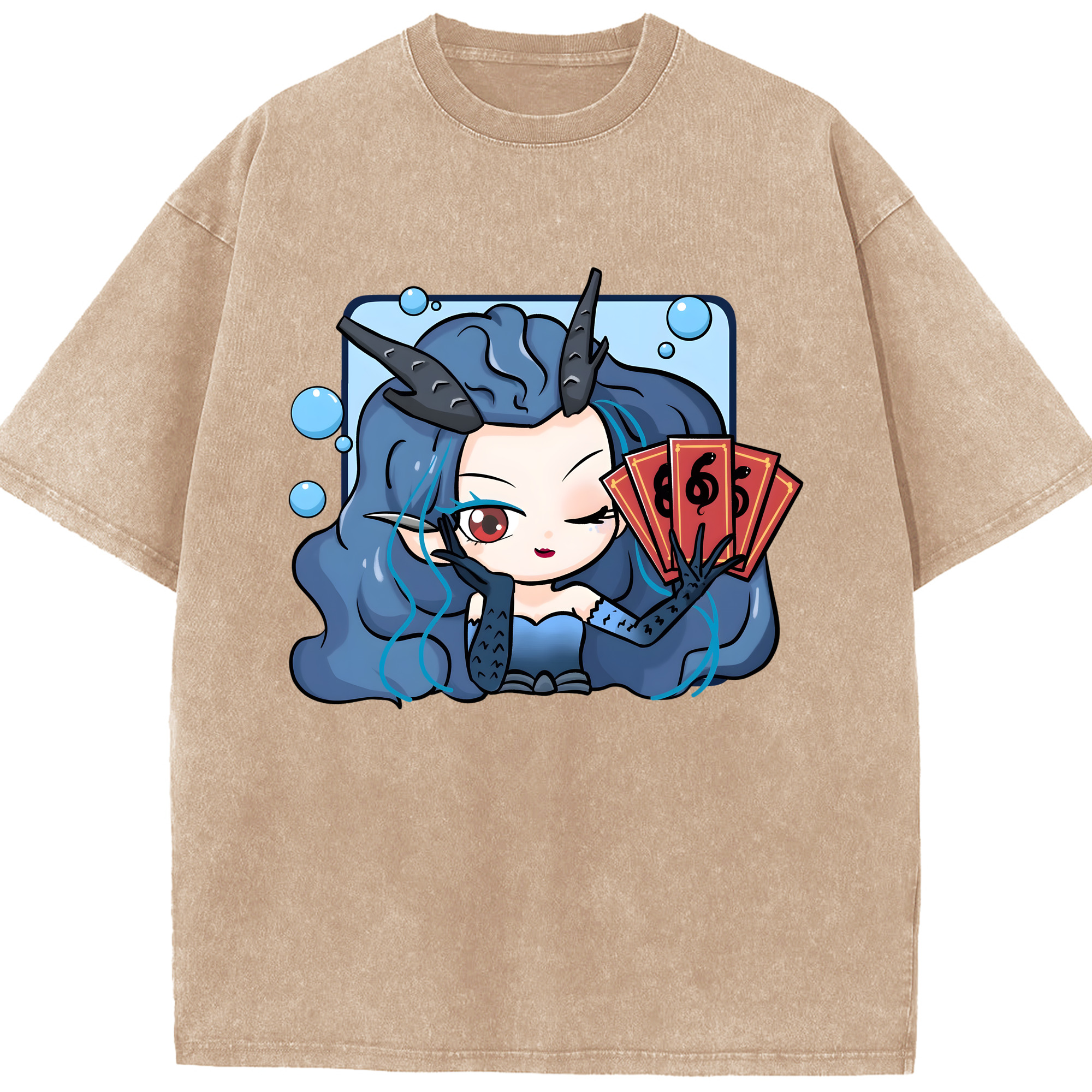 （画像用） Ne Zha 2 ナタ 魔童の大暴れ 綿100% ヴィンテージ風 半袖Tシャツ（フロントプリント）