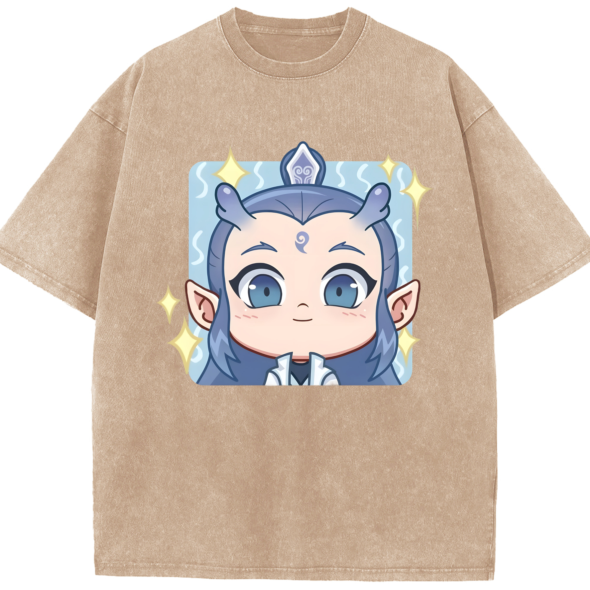 （画像用） Ne Zha 2 ナタ 魔童の大暴れ 綿100% ヴィンテージ風 半袖Tシャツ（フロントプリント）