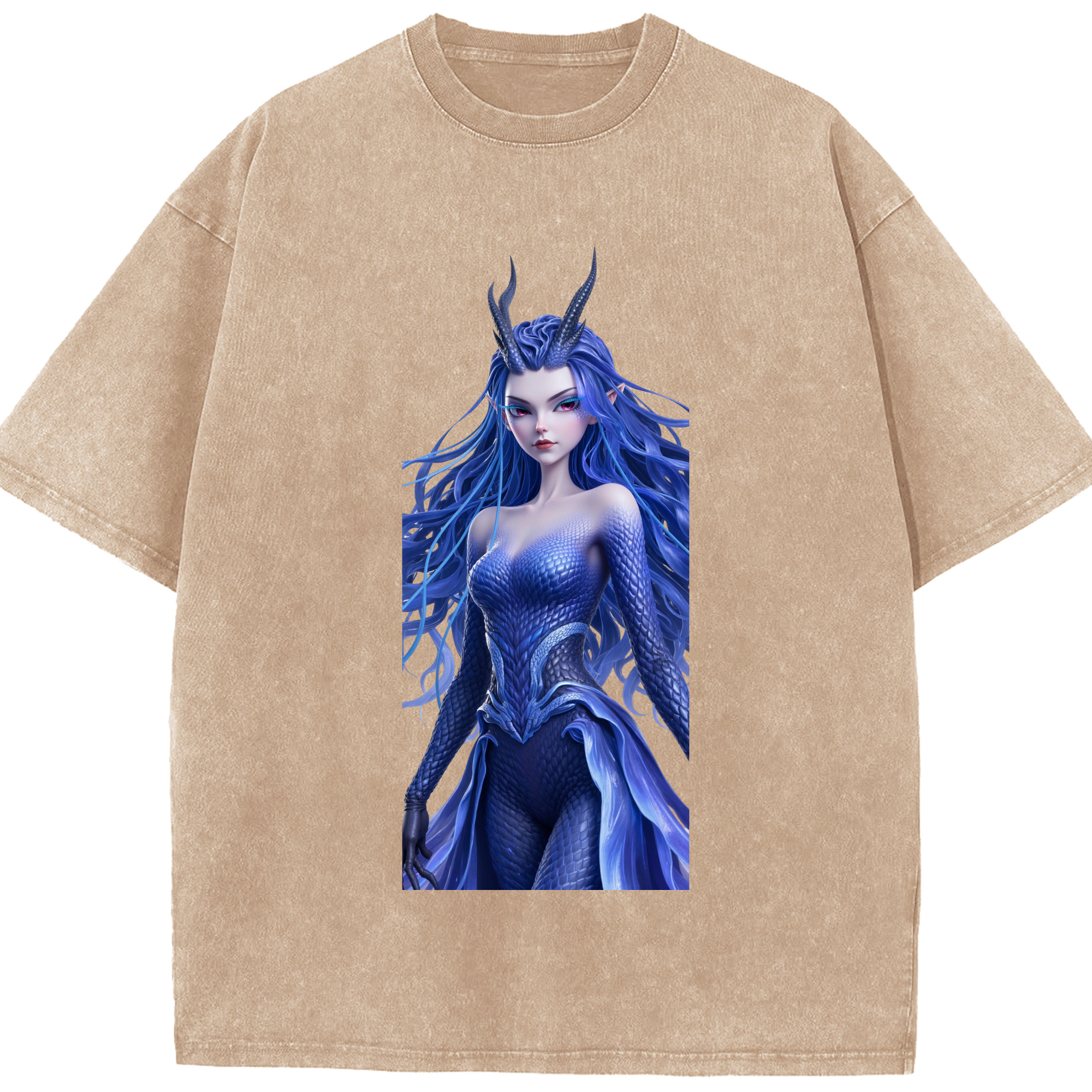 （画像用） Ne Zha 2 ナタ 魔童の大暴れ 綿100% ヴィンテージ風 半袖Tシャツ（フロントプリント）
